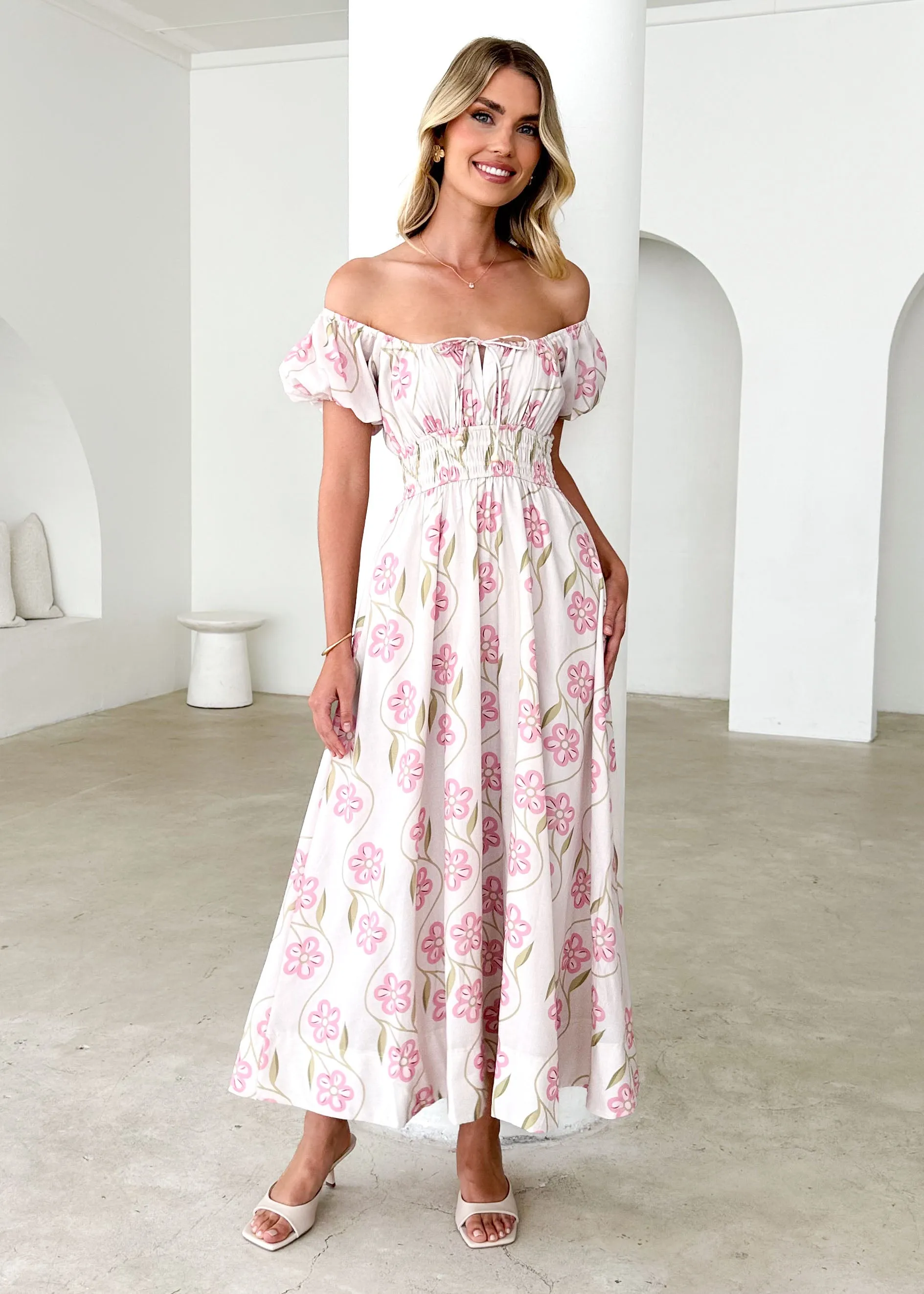 Maisie Maxi Dress - Blush Flowers sold by Gingham & Heels product image thumbnail 2