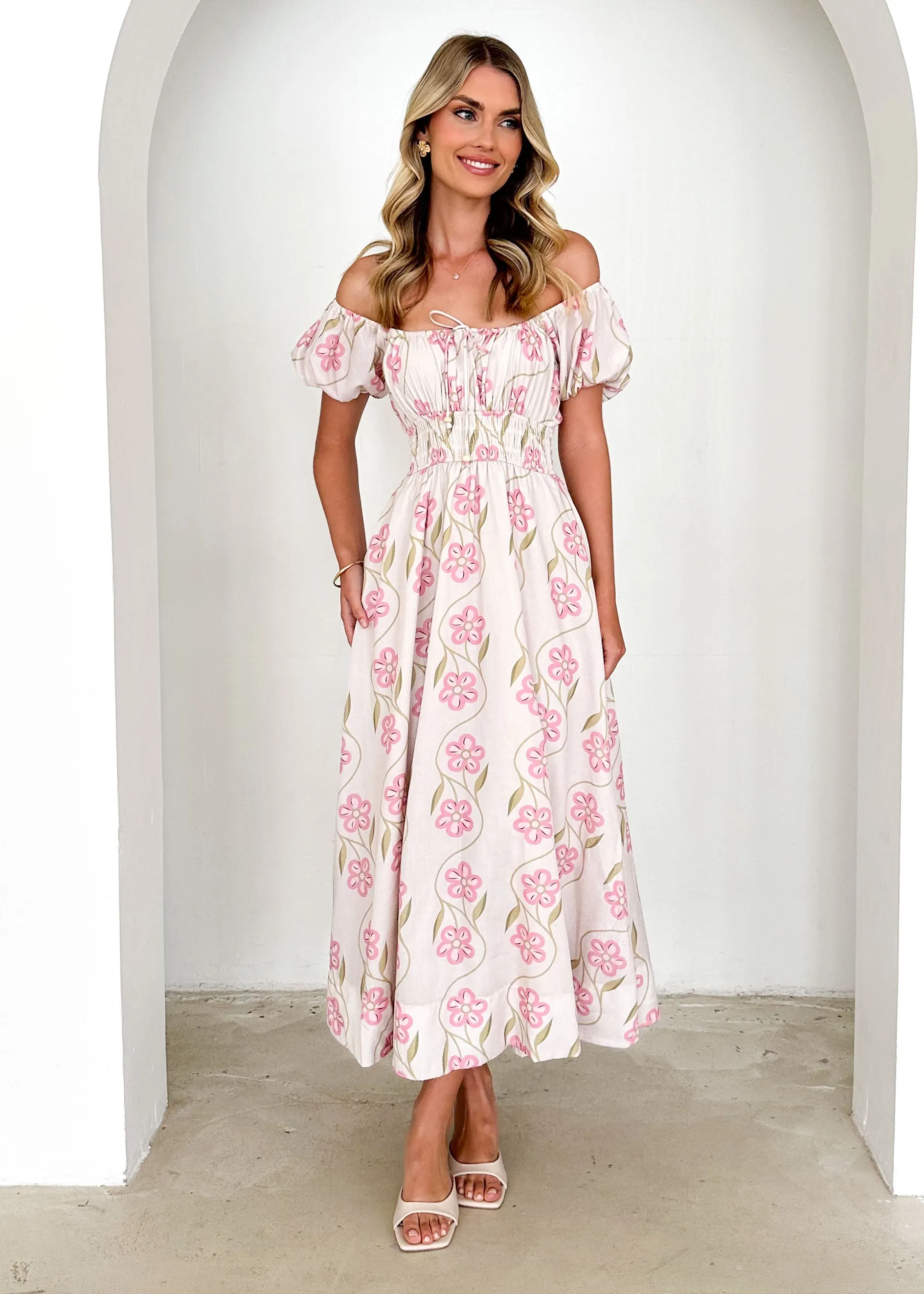 Maisie Maxi Dress - Blush Flowers sold by Gingham & Heels product image thumbnail 3