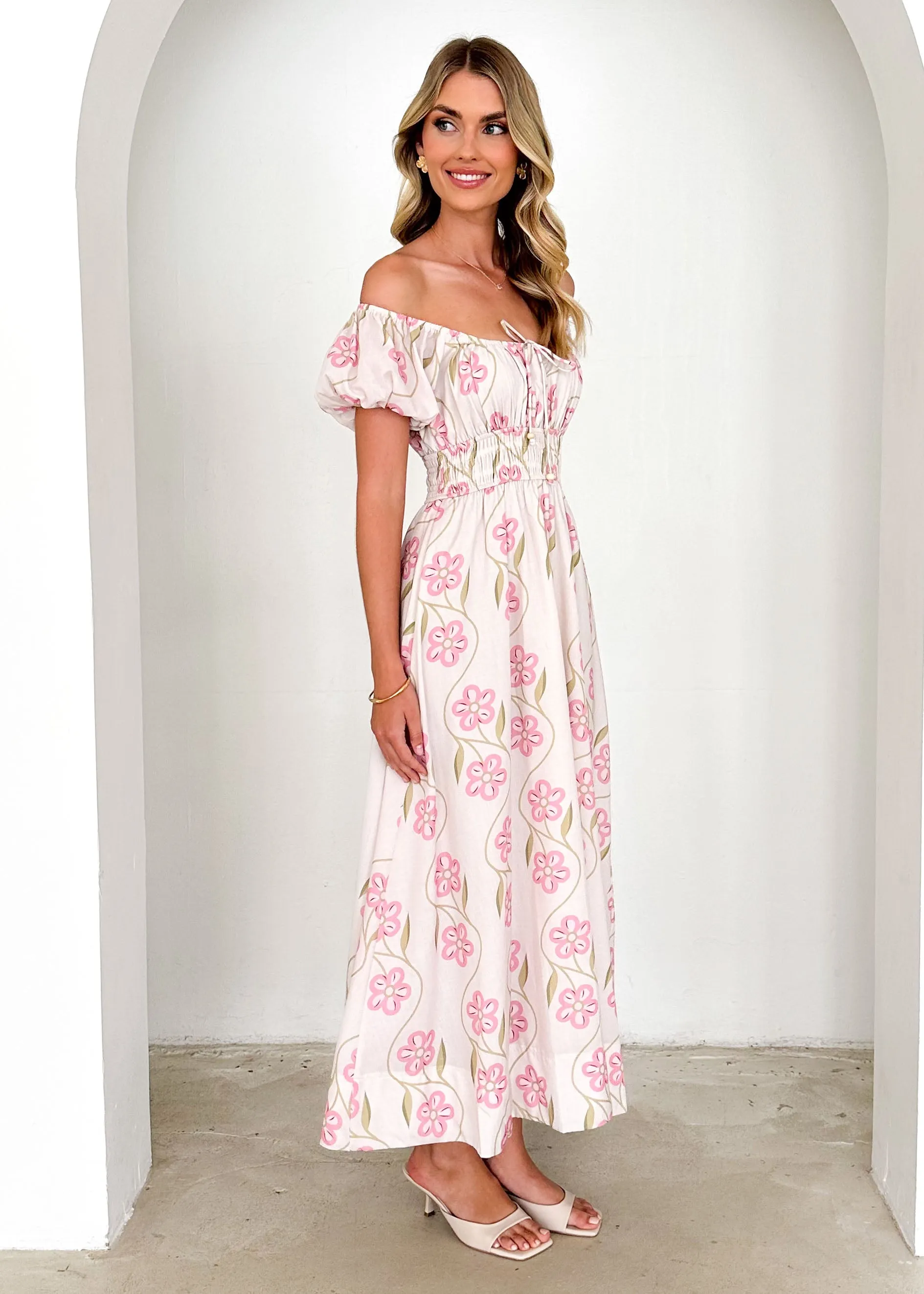 Maisie Maxi Dress - Blush Flowers sold by Gingham & Heels product image thumbnail 4