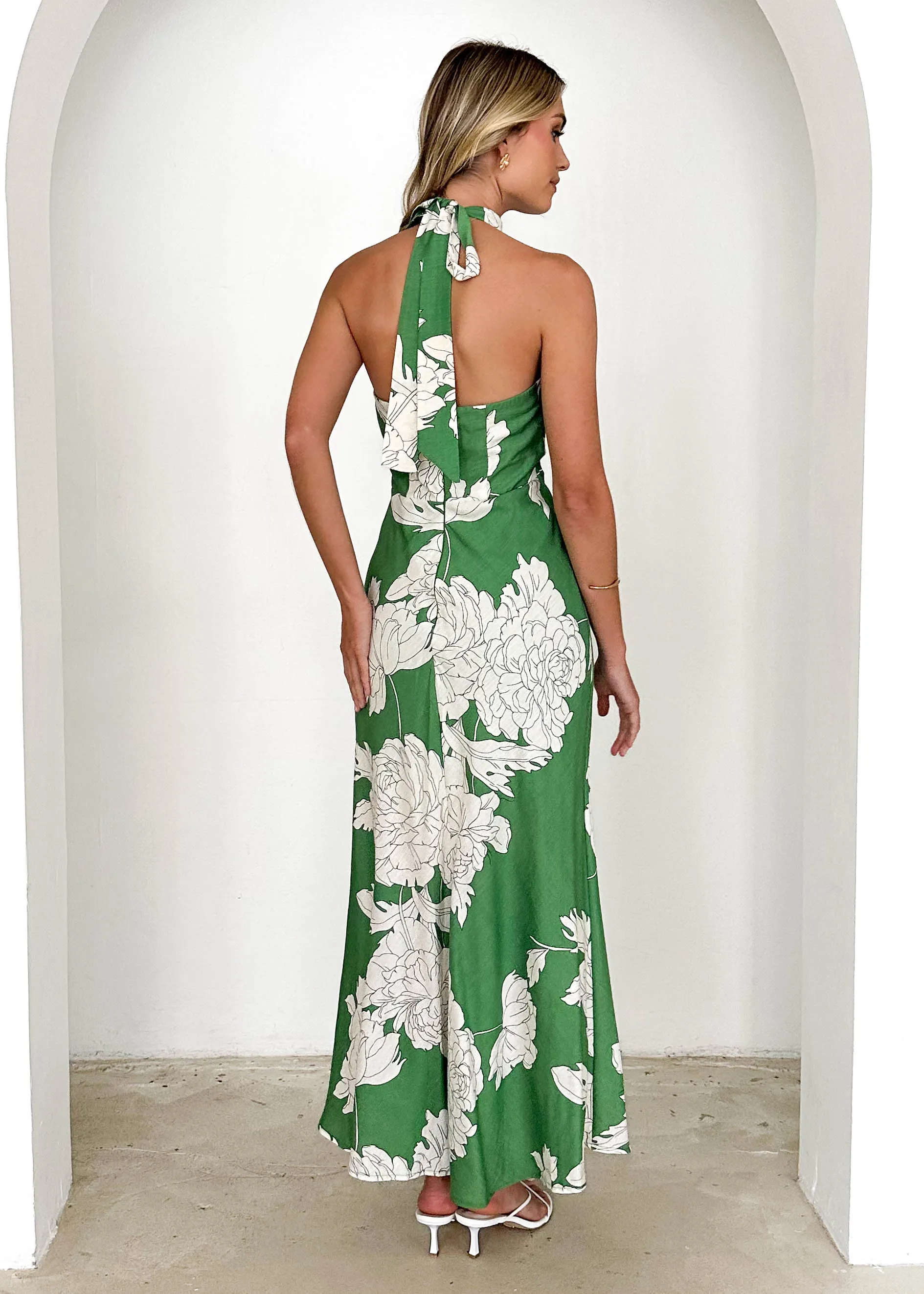 Anya Halter Maxi Dress - Green Floral sold by Gingham & Heels product image thumbnail 5