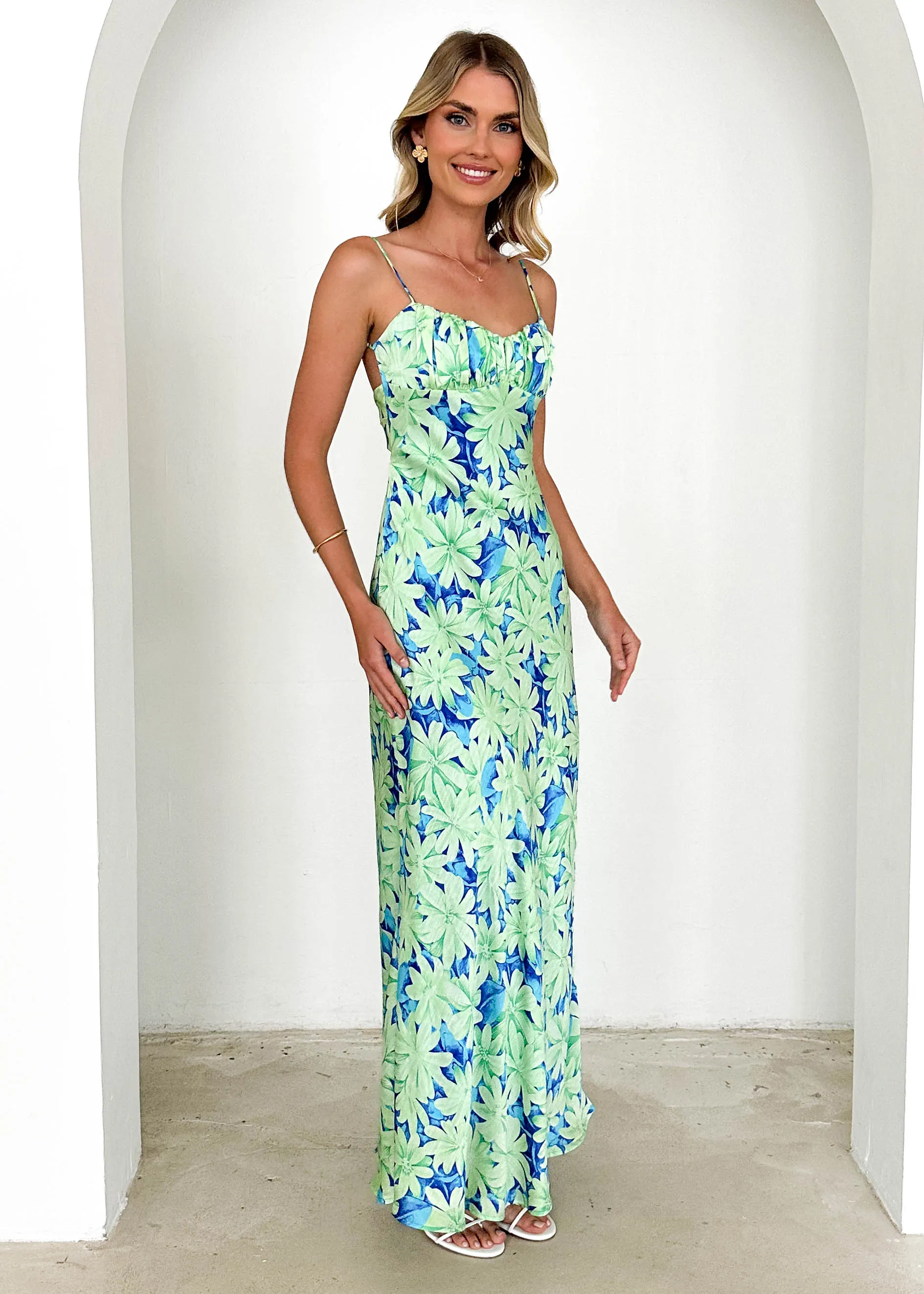 Cavalo Maxi Dress - Lime Flowers sold by Gingham & Heels product image thumbnail 4