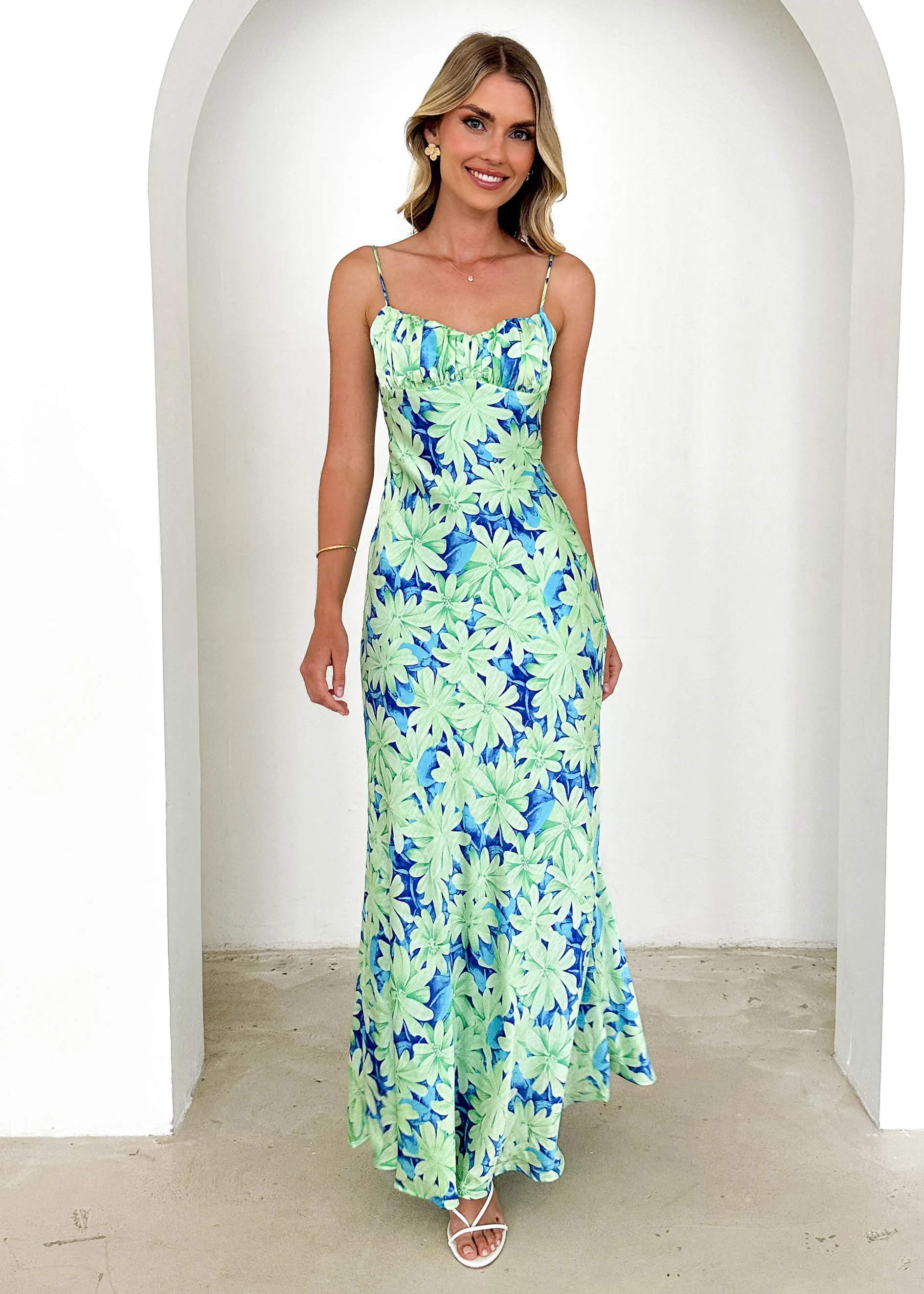Cavalo Maxi Dress - Lime Flowers sold by Gingham & Heels product image thumbnail 3