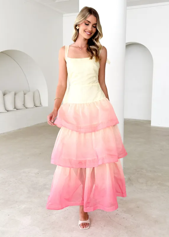 Orlando Maxi Dress - Lemon Ombre sold by Gingham & Heels