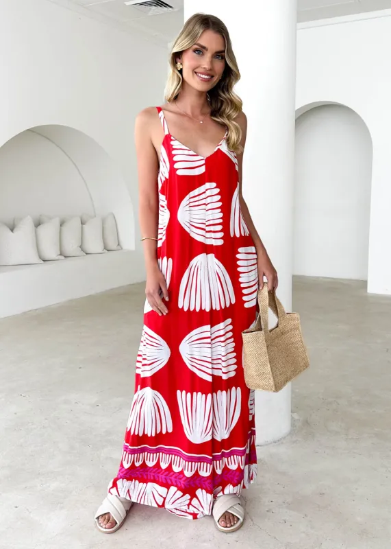 Istie Pantsuit - Tallulah Red sold by Gingham & Heels