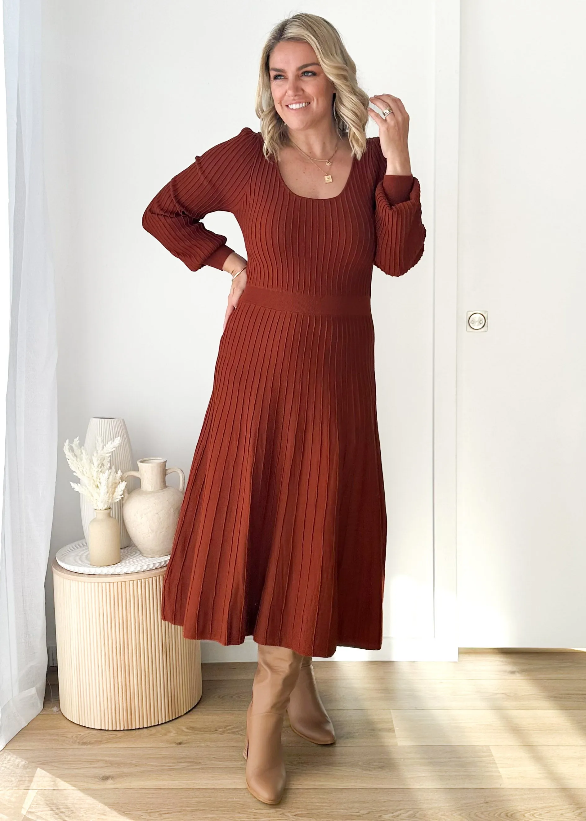 Orlah Knit Midi Dress - Mulberry sold by Gingham & Heels product image thumbnail 2