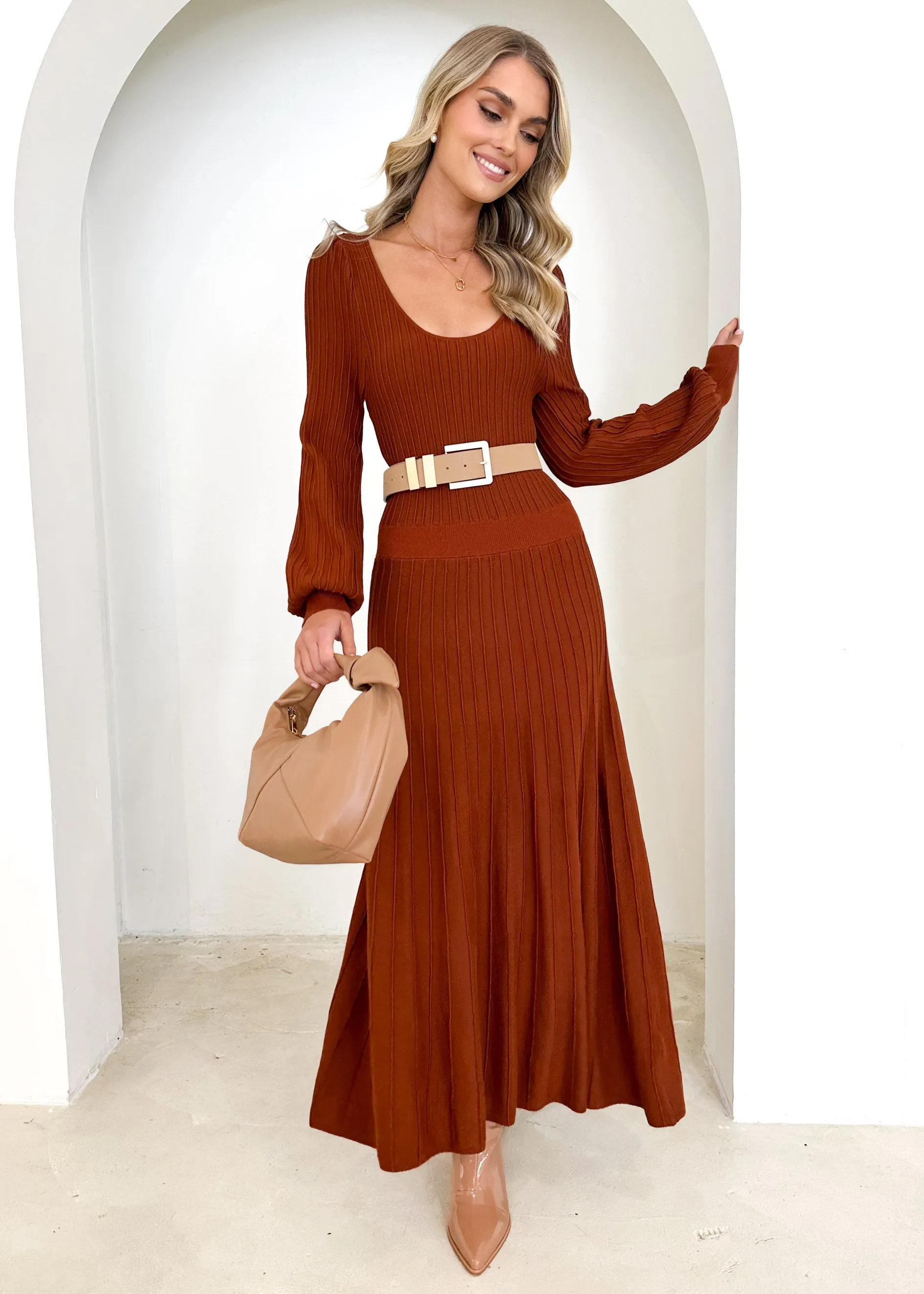 Orlah Knit Midi Dress - Mulberry sold by Gingham & Heels