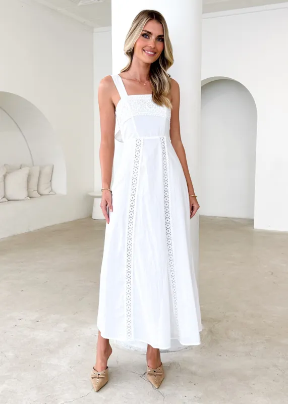 Palace Maxi Dress - Off White sold by Gingham & Heels