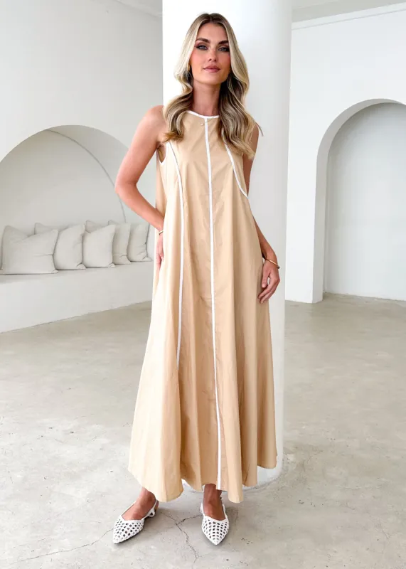 Pantigo Maxi Dress - Beige sold by Gingham & Heels