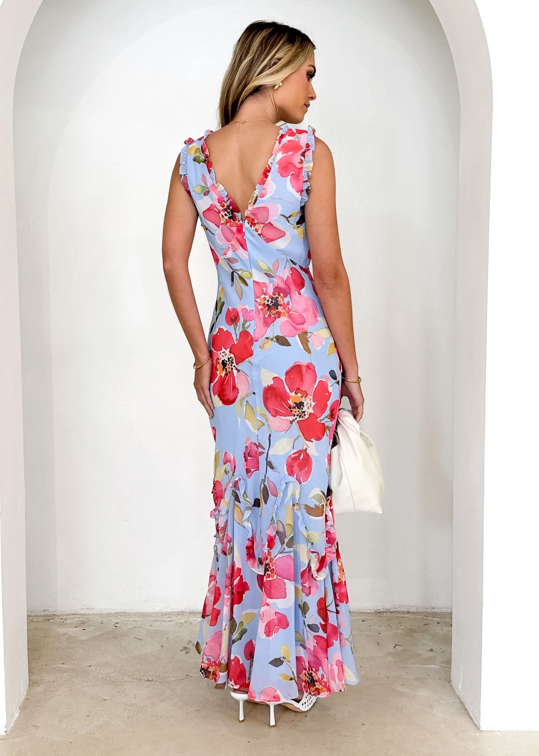 Arriane Maxi Dress - Blue Floral sold by Gingham & Heels product image thumbnail 5