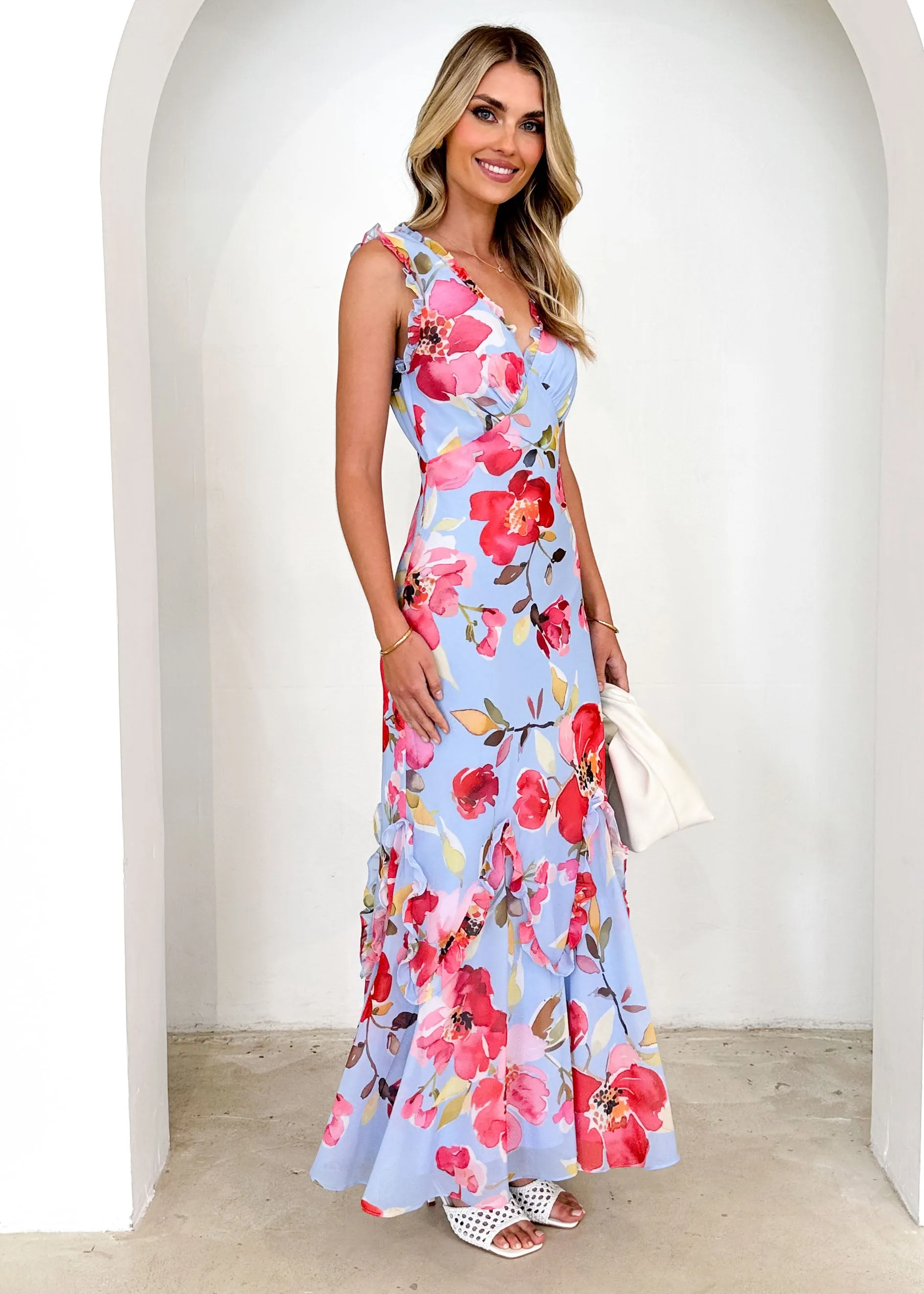 Arriane Maxi Dress - Blue Floral sold by Gingham & Heels product image thumbnail 4