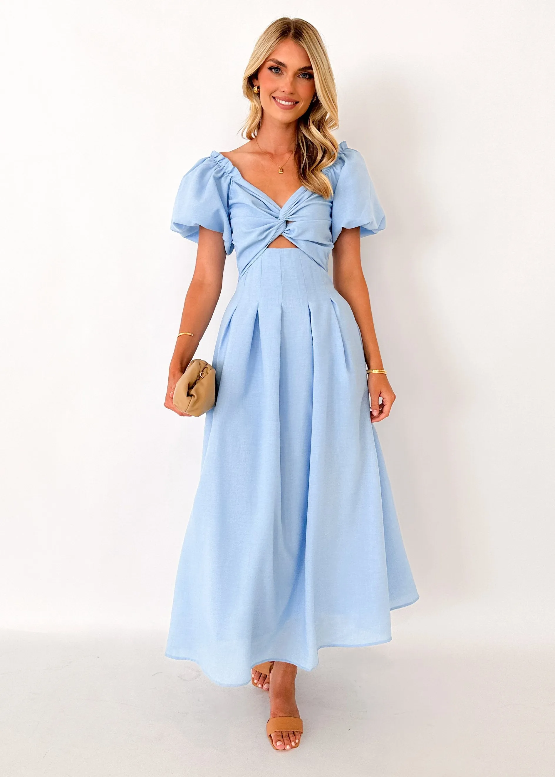 Davona Midi Dress - Blue sold by Gingham & Heels product image thumbnail 2