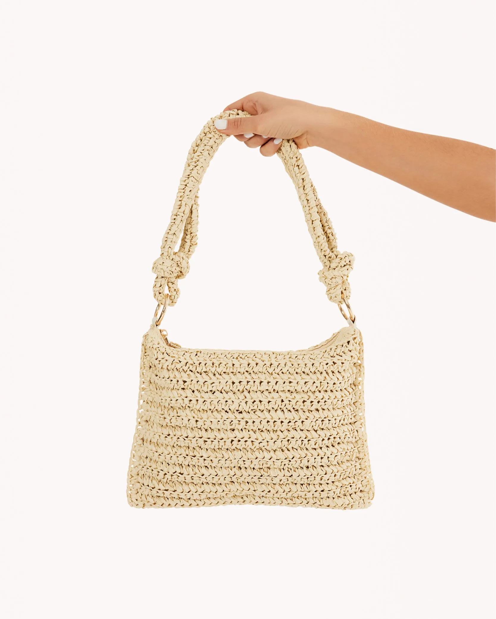 Aquila Shoulder Bag - Natural Raffia sold by Gingham & Heels product image thumbnail 2