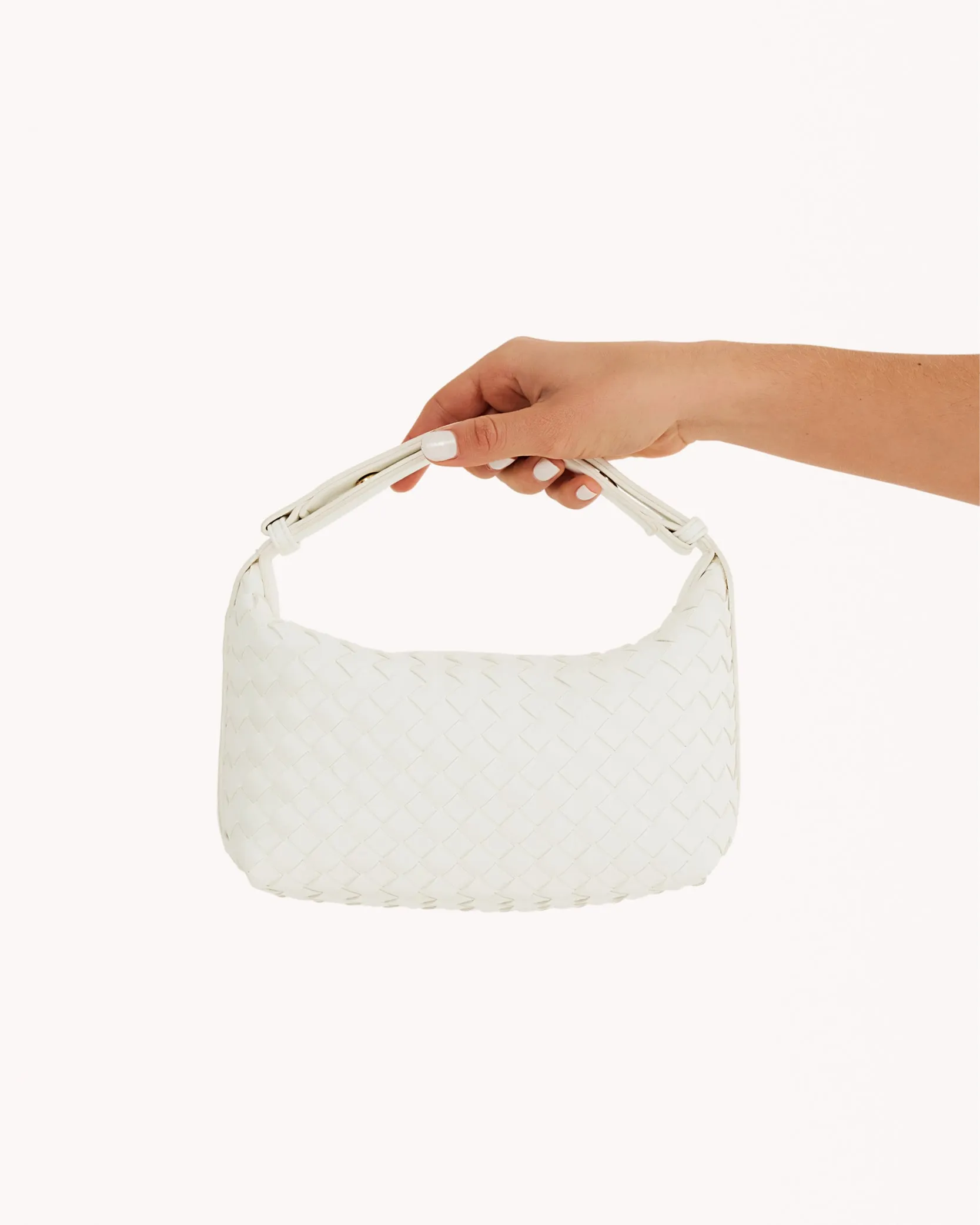 Isabelle Handle Bag - White sold by Gingham & Heels
