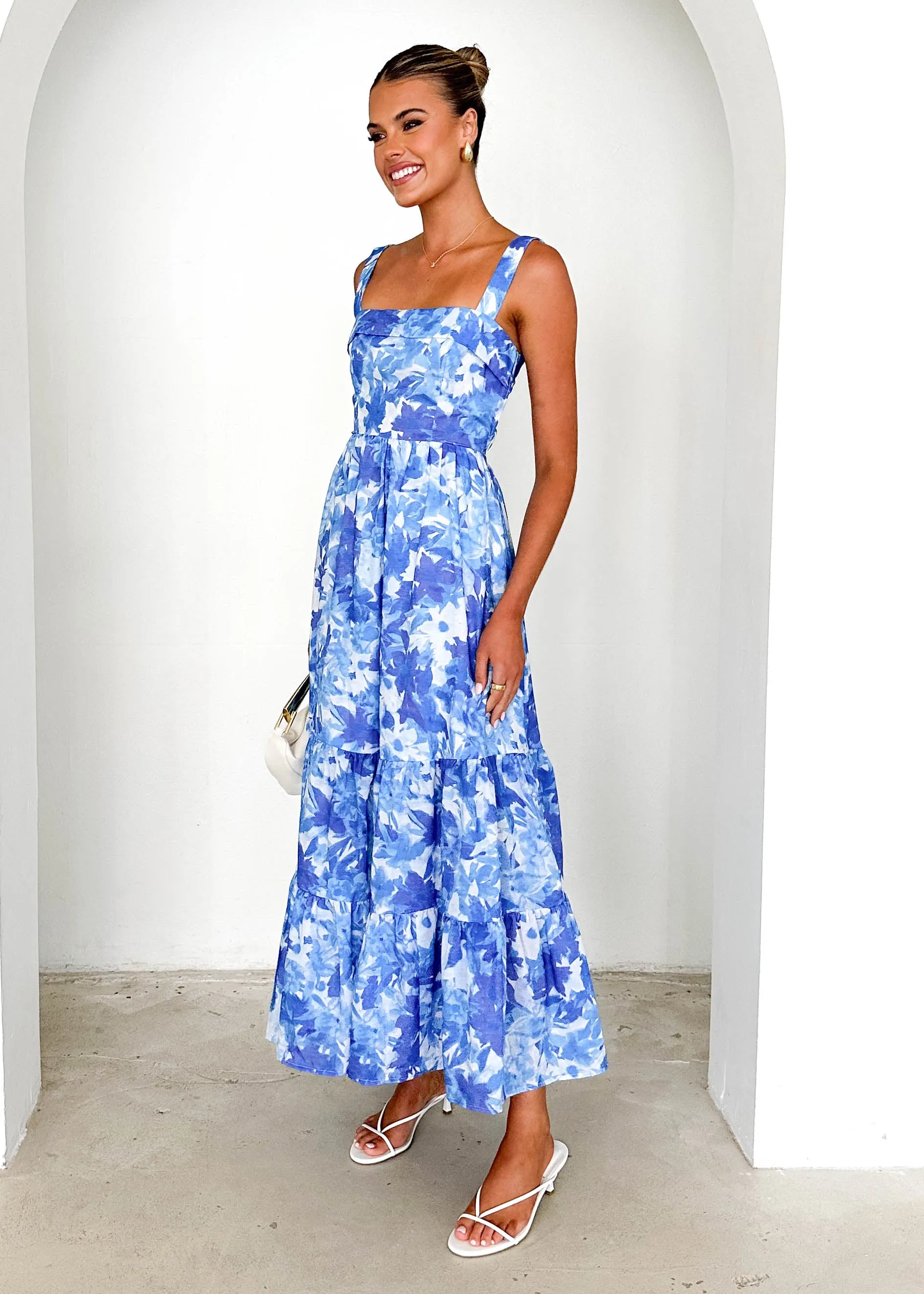 Jacy Maxi Dress - Blue Abstract sold by Gingham & Heels product image thumbnail 4