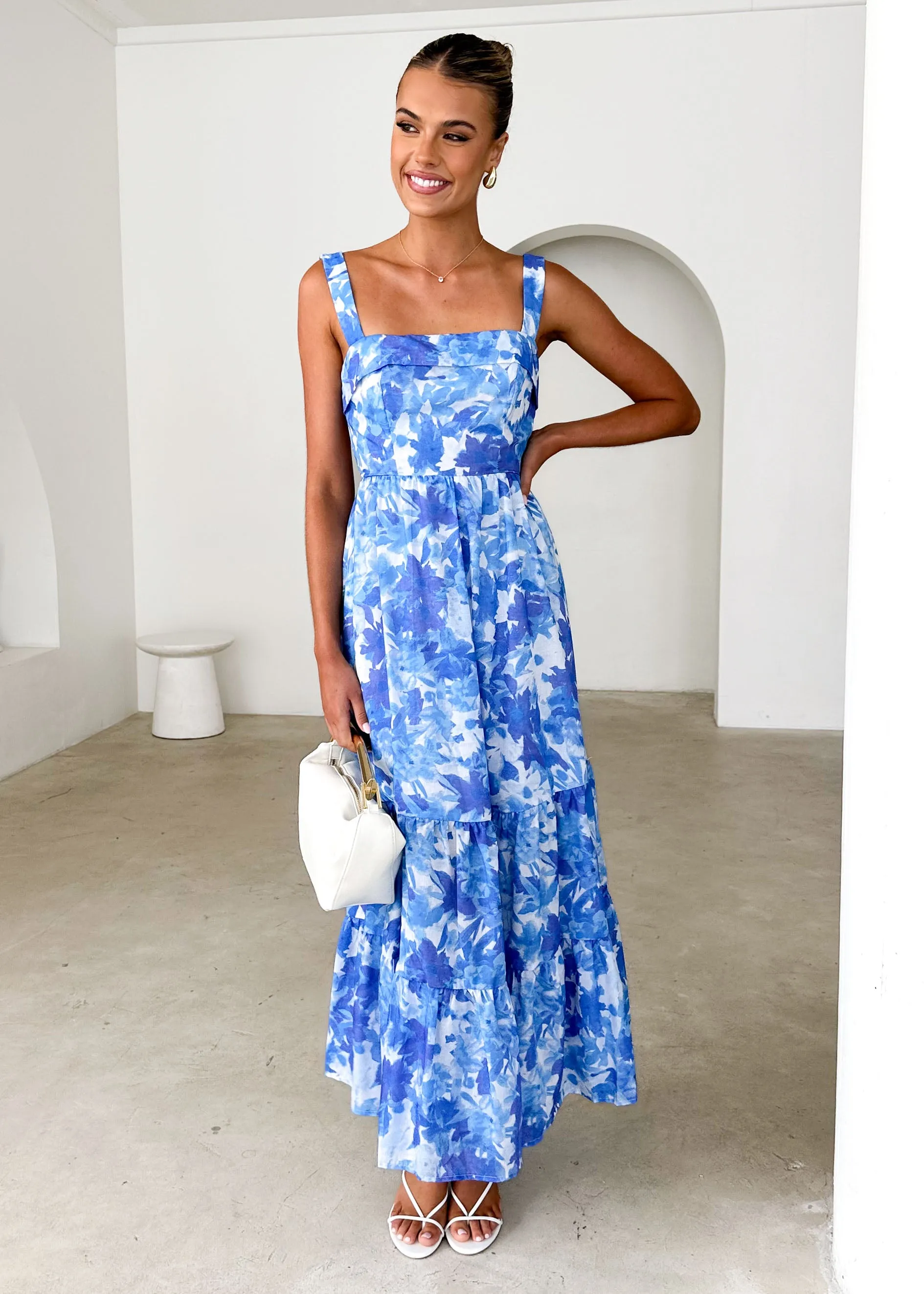 Jacy Maxi Dress - Blue Abstract sold by Gingham & Heels product image thumbnail 2