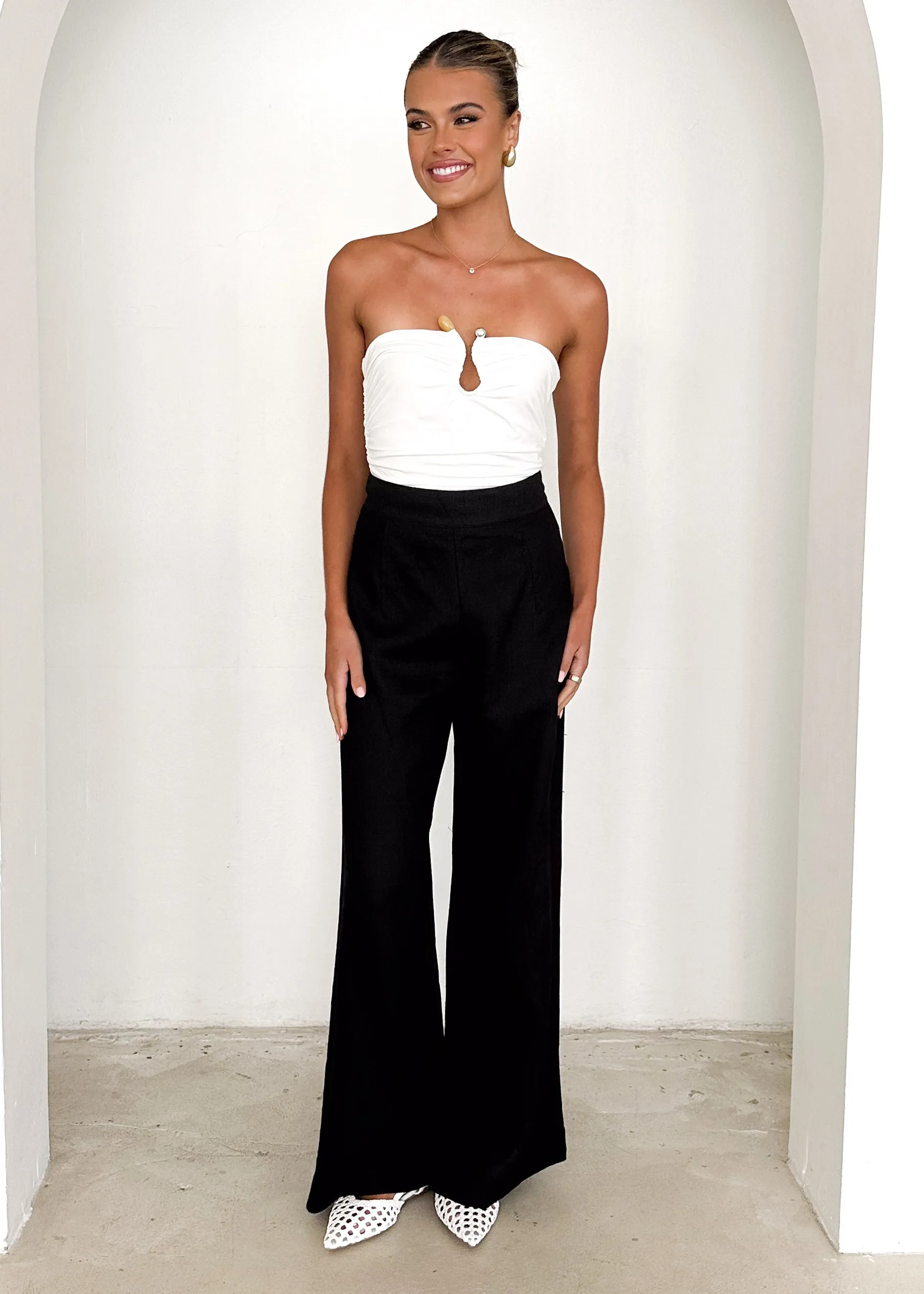 Lilah Linen Pants - Black sold by Gingham & Heels product image thumbnail 3