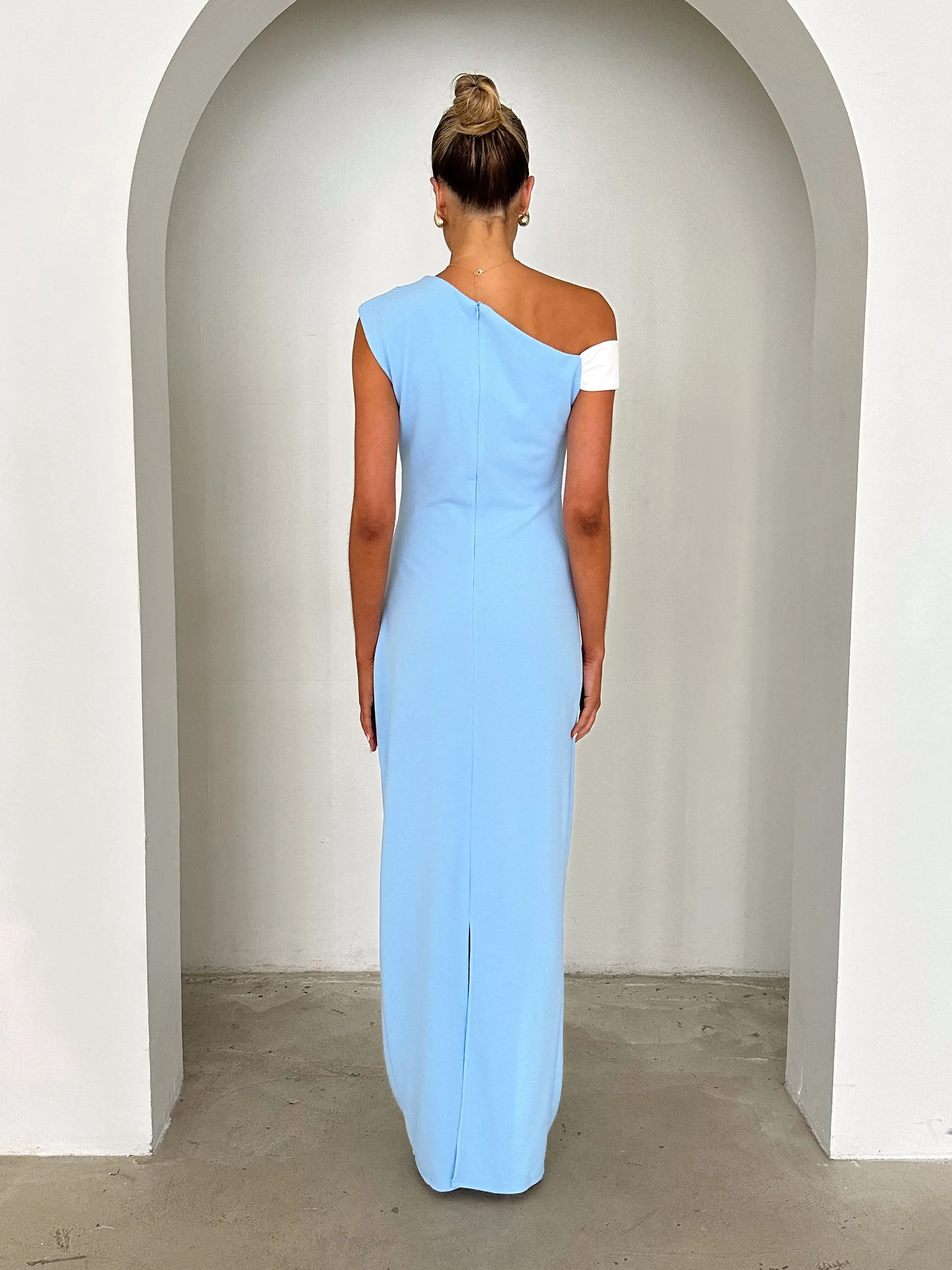 Naida One Shoulder Maxi Dress - Sky Blue sold by Gingham & Heels product image thumbnail 5