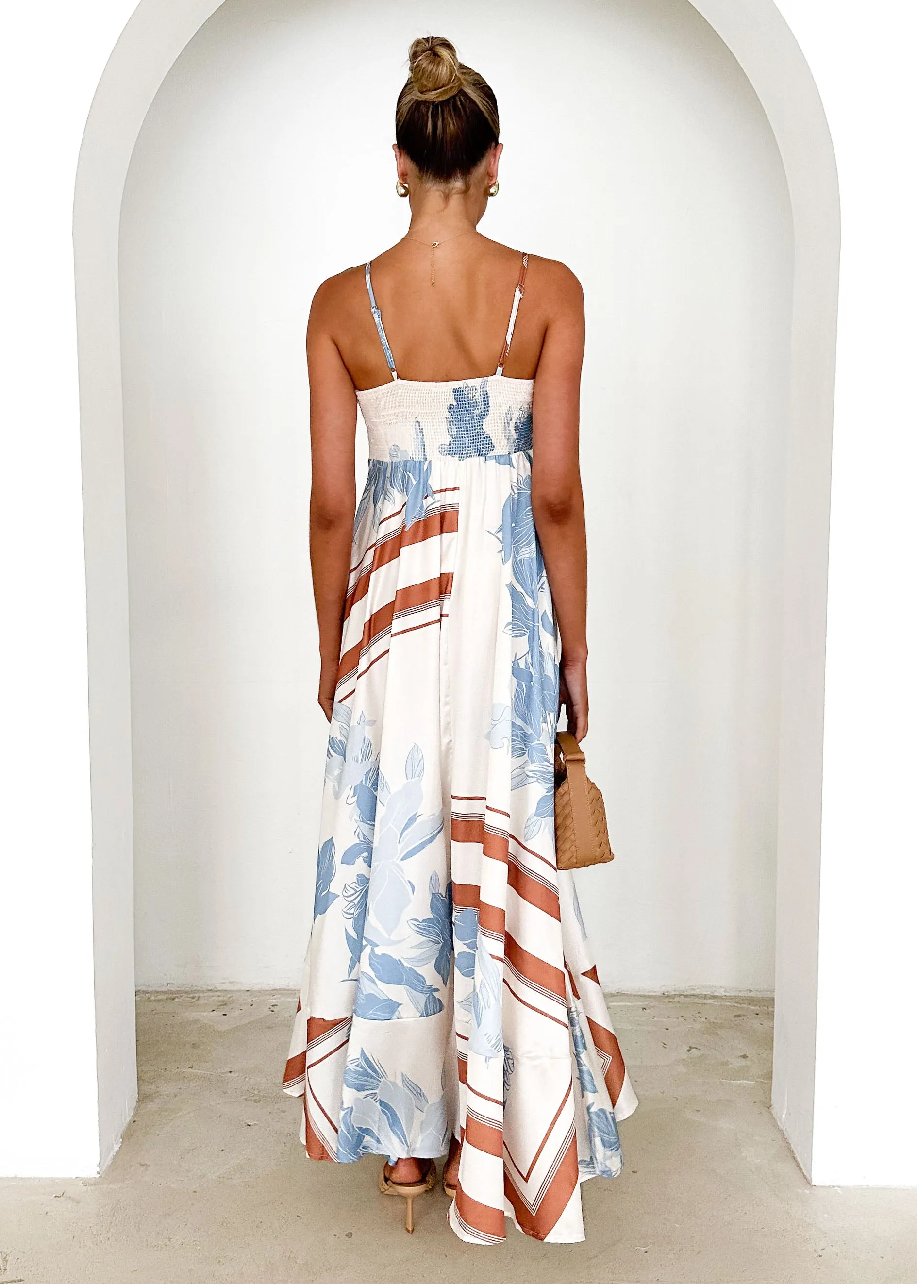 Elide Maxi Dress - Blue Flowers sold by Gingham & Heels product image thumbnail 5