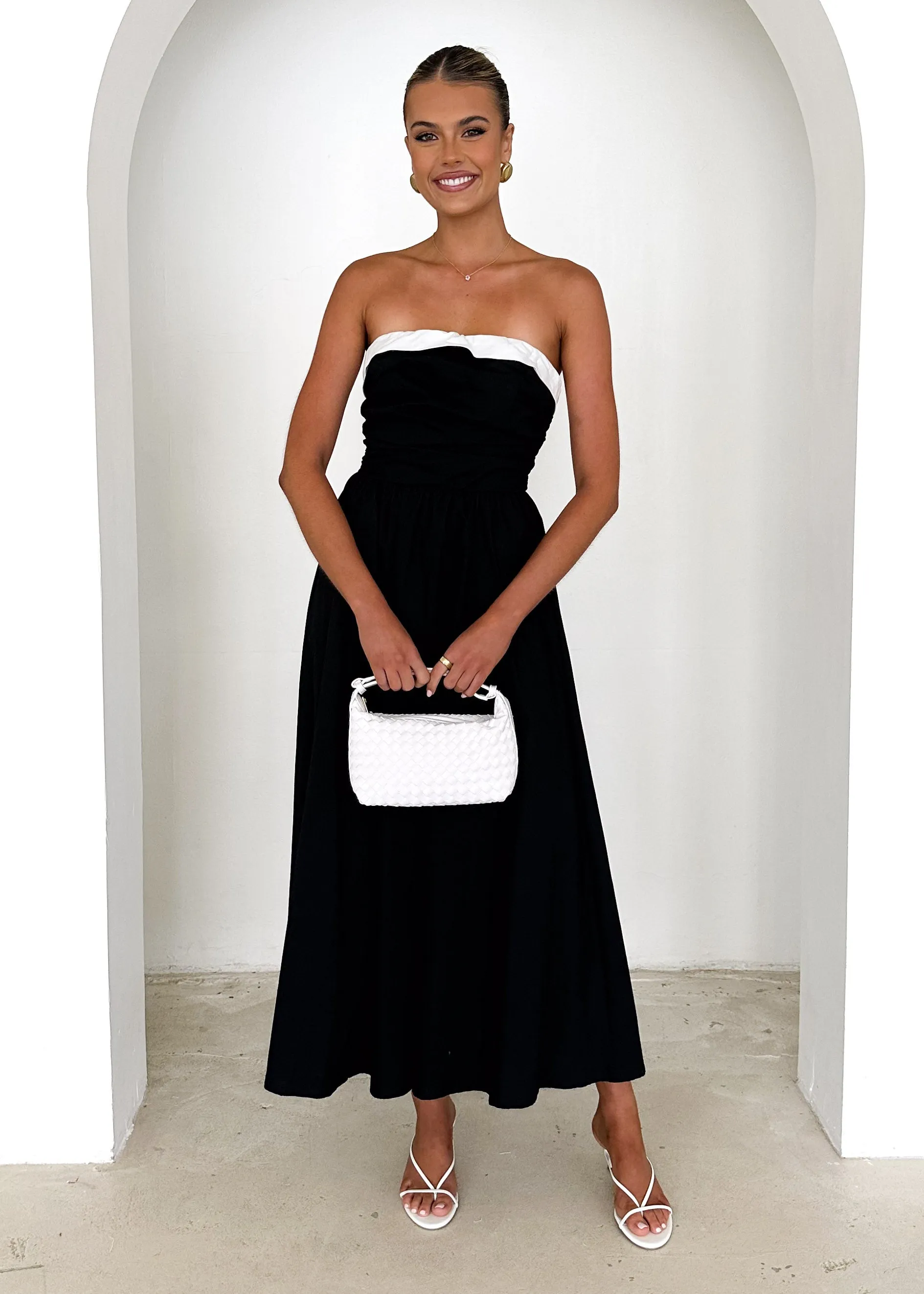 Sahara Strapless Midi Dress - Black sold by Gingham & Heels product image thumbnail 3