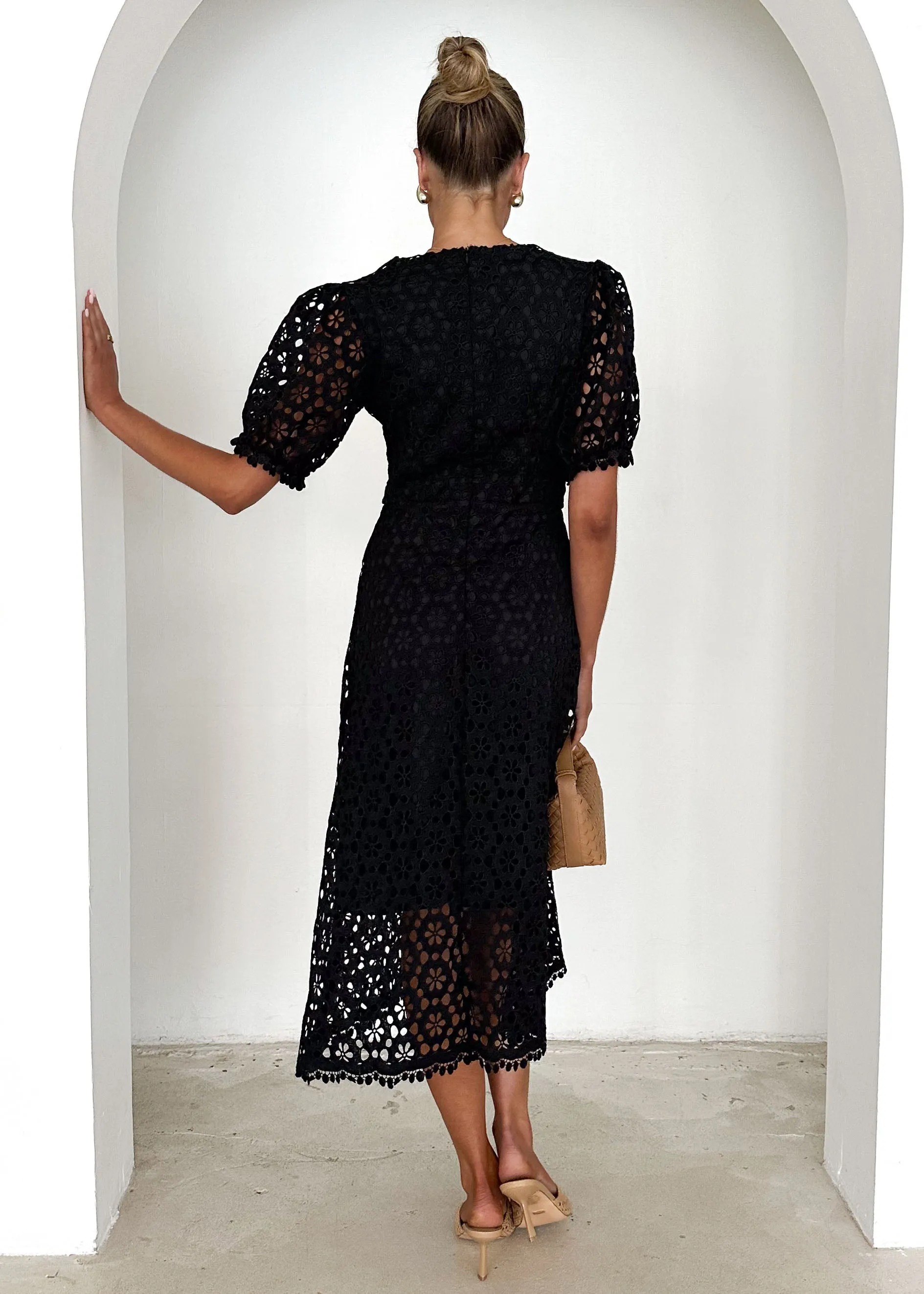 Jahra Lace Midi Dress - Black sold by Gingham & Heels product image thumbnail 5