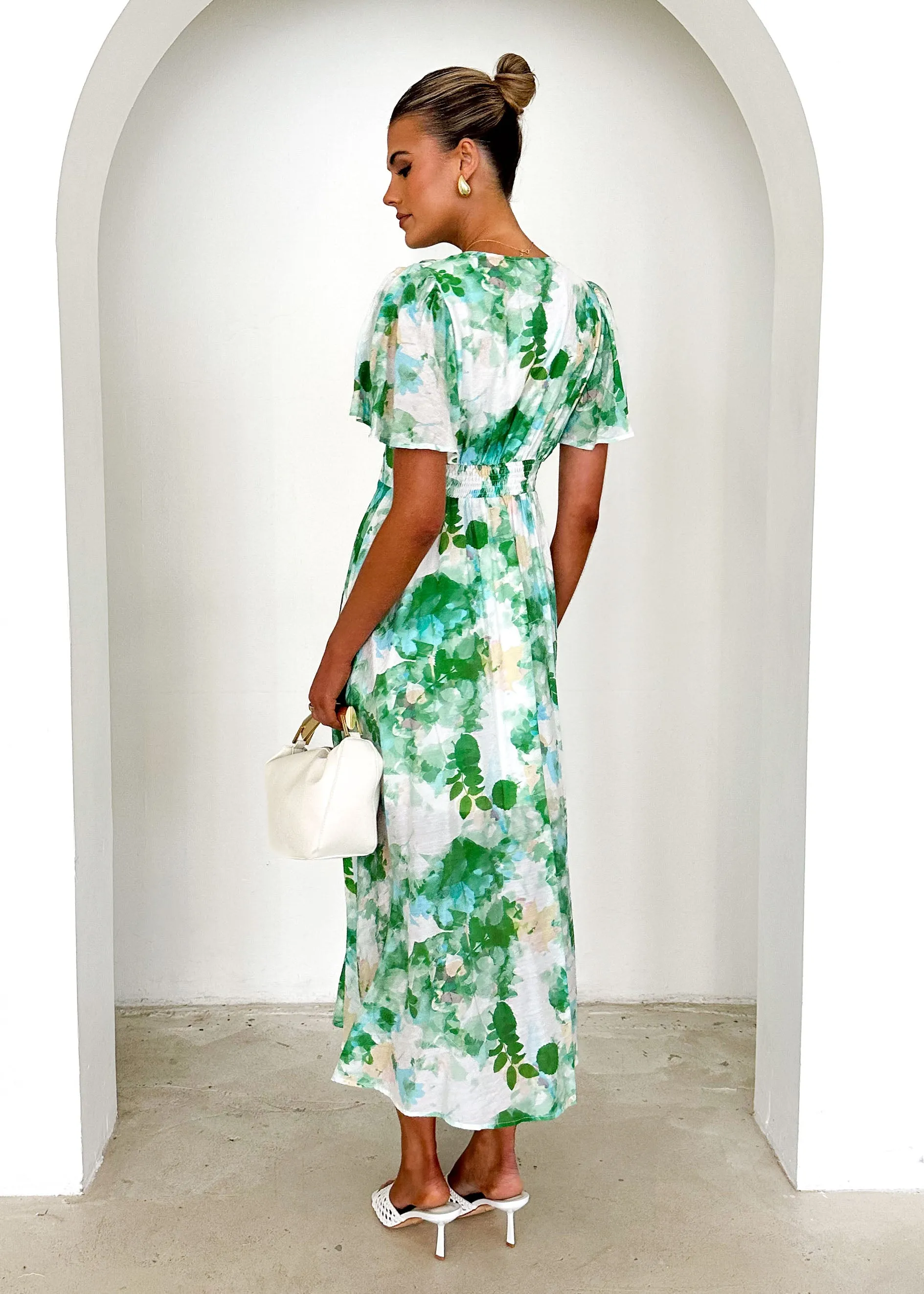 Zazu Maxi Dress - Green Abstract sold by Gingham & Heels product image thumbnail 5