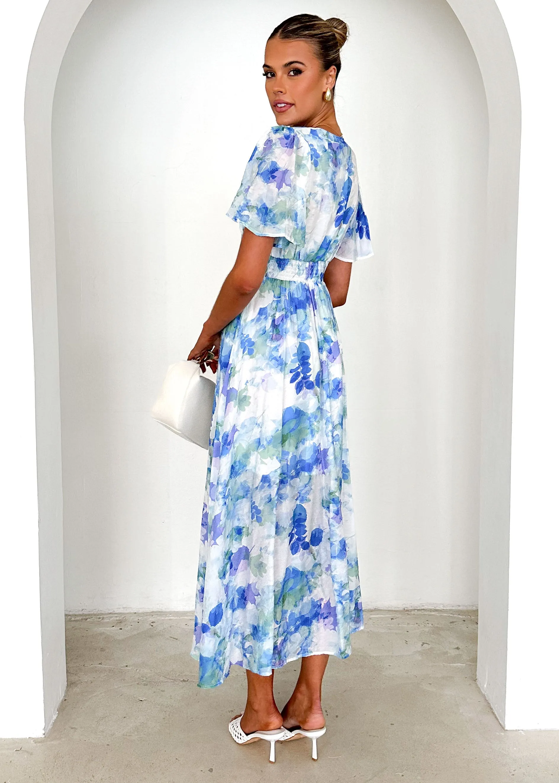 Zazu Maxi Dress - Blue Abstract sold by Gingham & Heels product image thumbnail 5