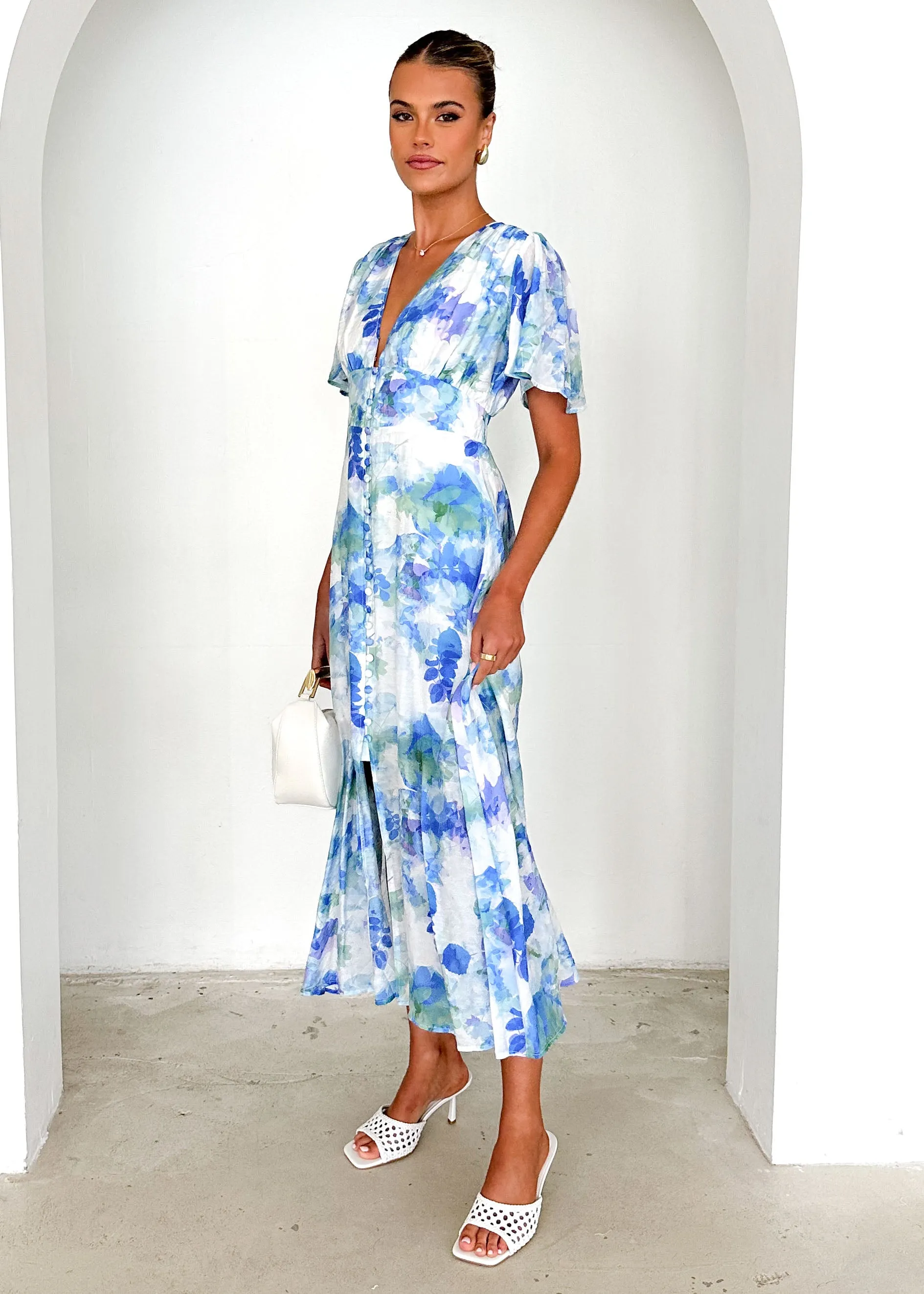Zazu Maxi Dress - Blue Abstract sold by Gingham & Heels product image thumbnail 4
