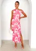 Darbie Mesh Maxi Dress - Pink Floral sold by Gingham & Heels