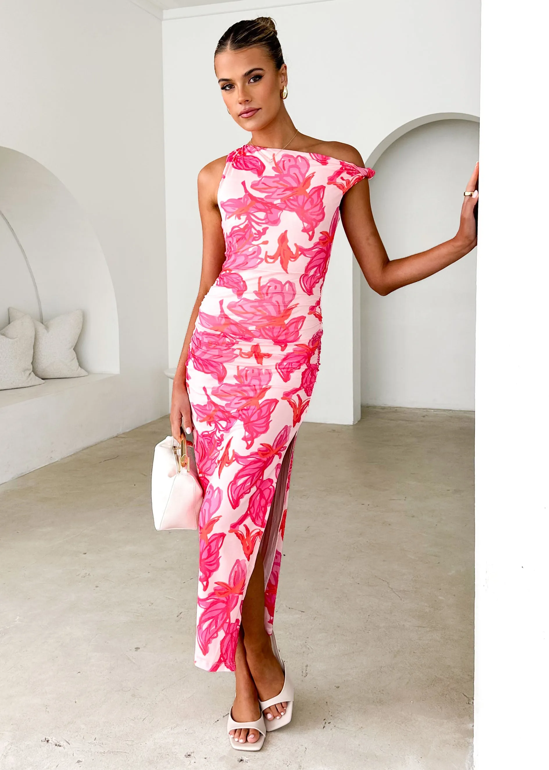 Darbie Mesh Maxi Dress - Pink Floral sold by Gingham & Heels product image thumbnail 2