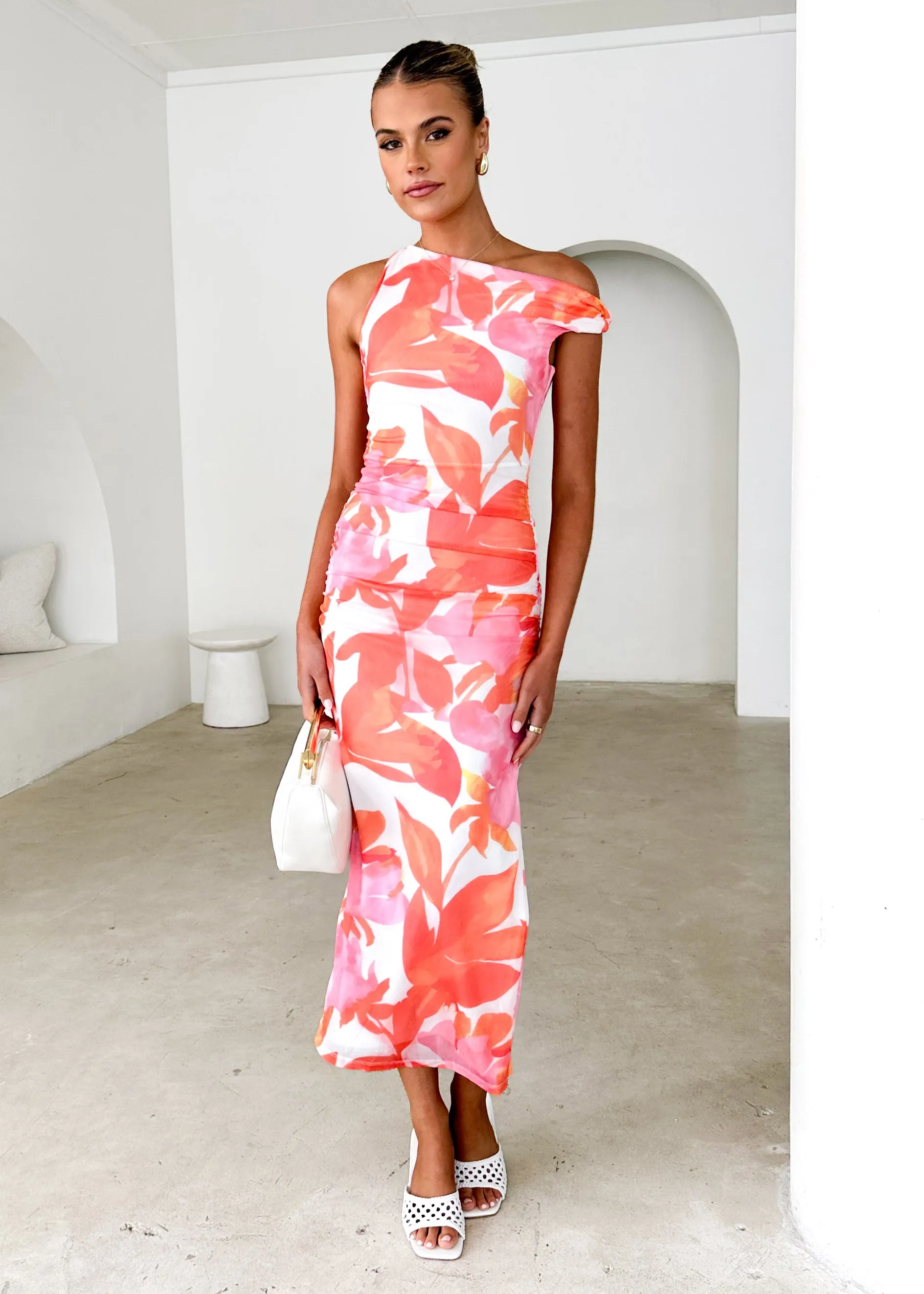 Darbie Mesh Maxi Dress - Orange Floral sold by Gingham & Heels product image thumbnail 2