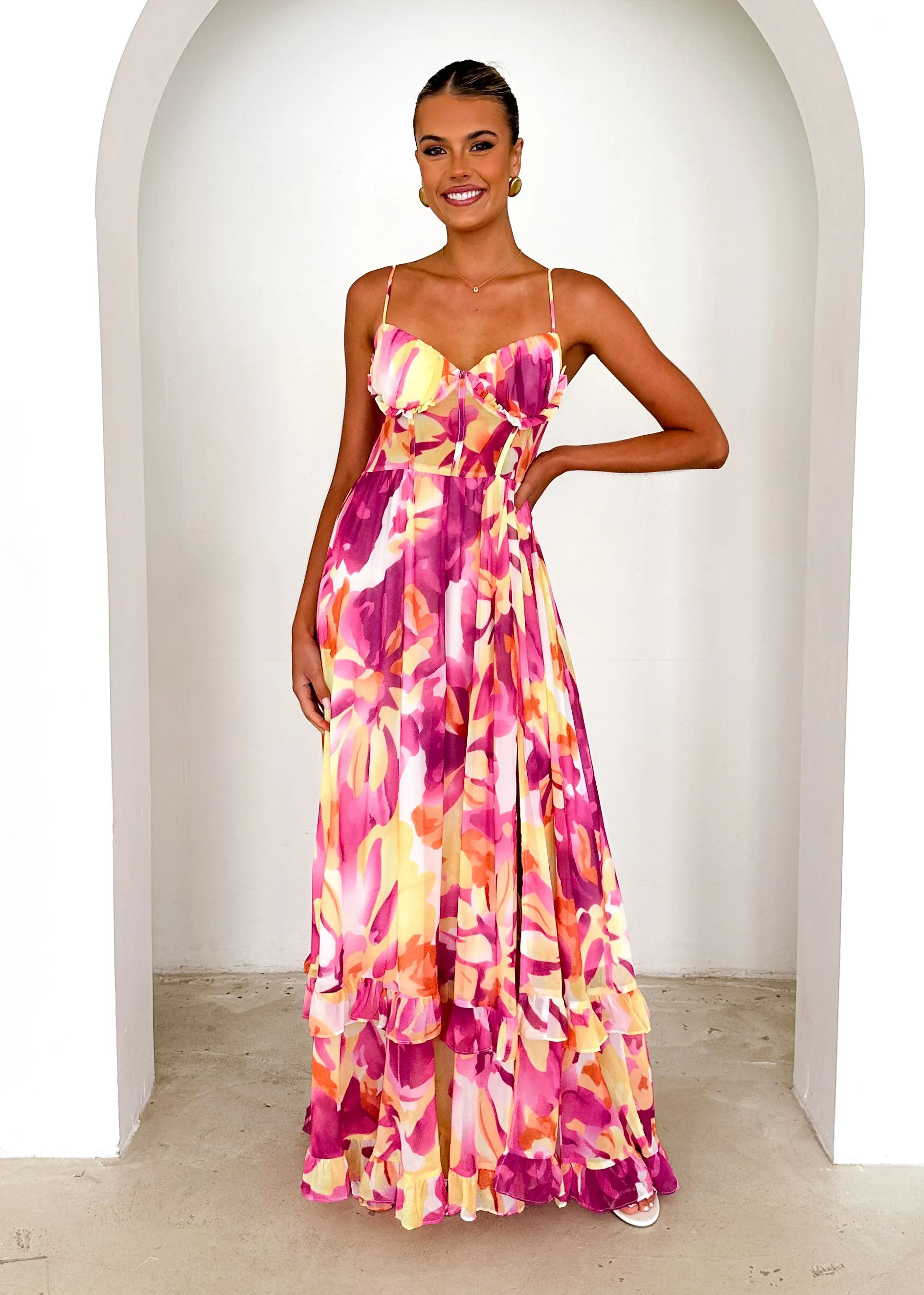 Iver Maxi Dress - Magenta Swirl sold by Gingham & Heels product image thumbnail 3