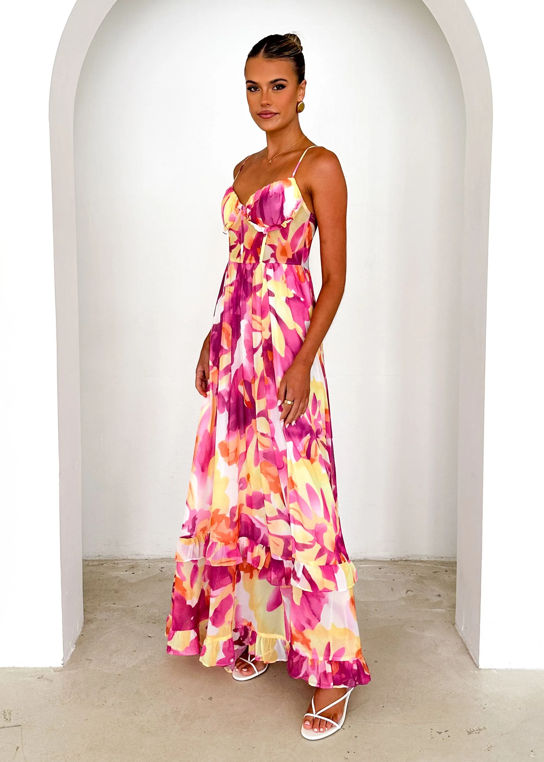 Iver Maxi Dress - Magenta Swirl sold by Gingham & Heels product image thumbnail 4