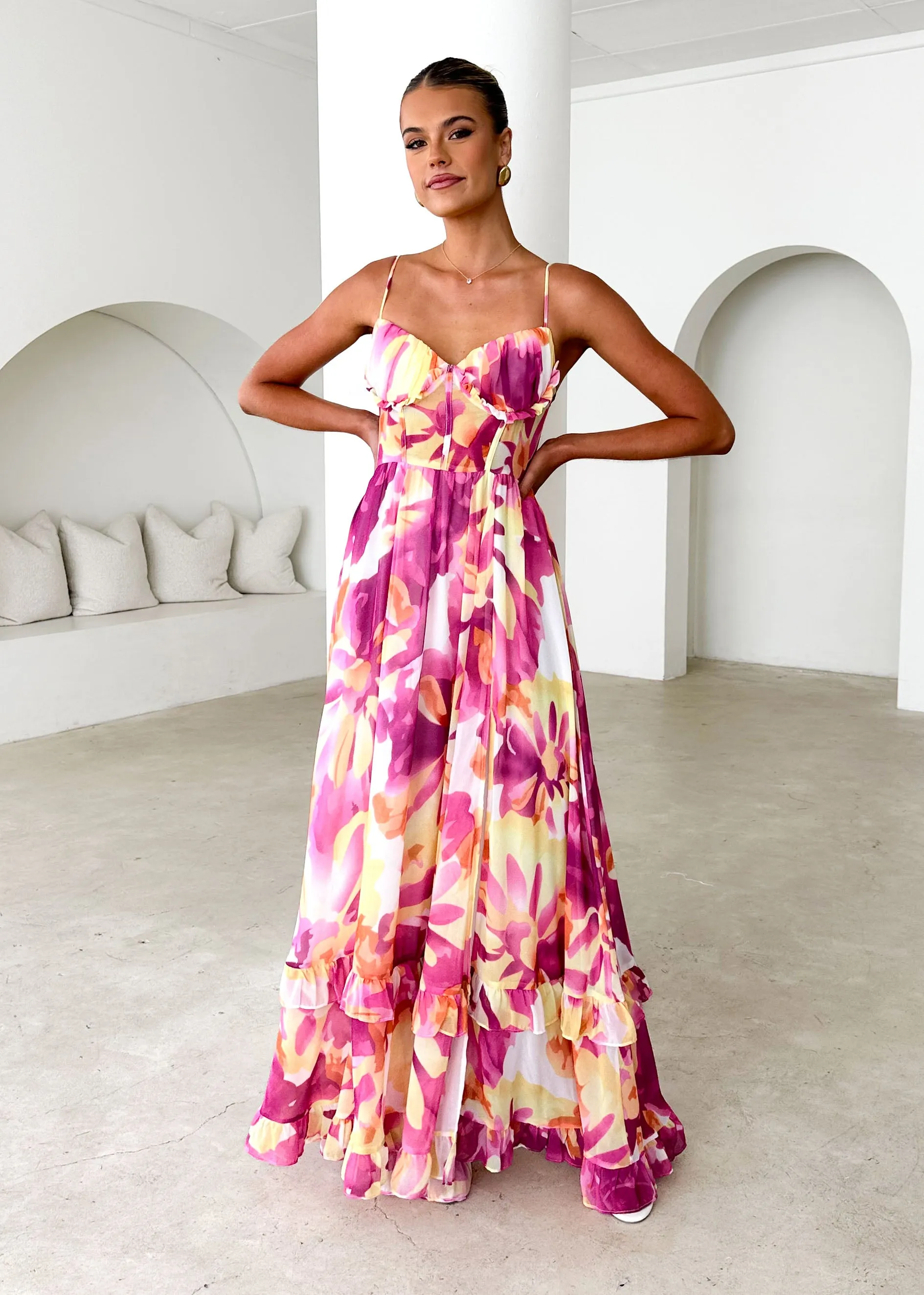 Iver Maxi Dress - Magenta Swirl sold by Gingham & Heels product image thumbnail 2