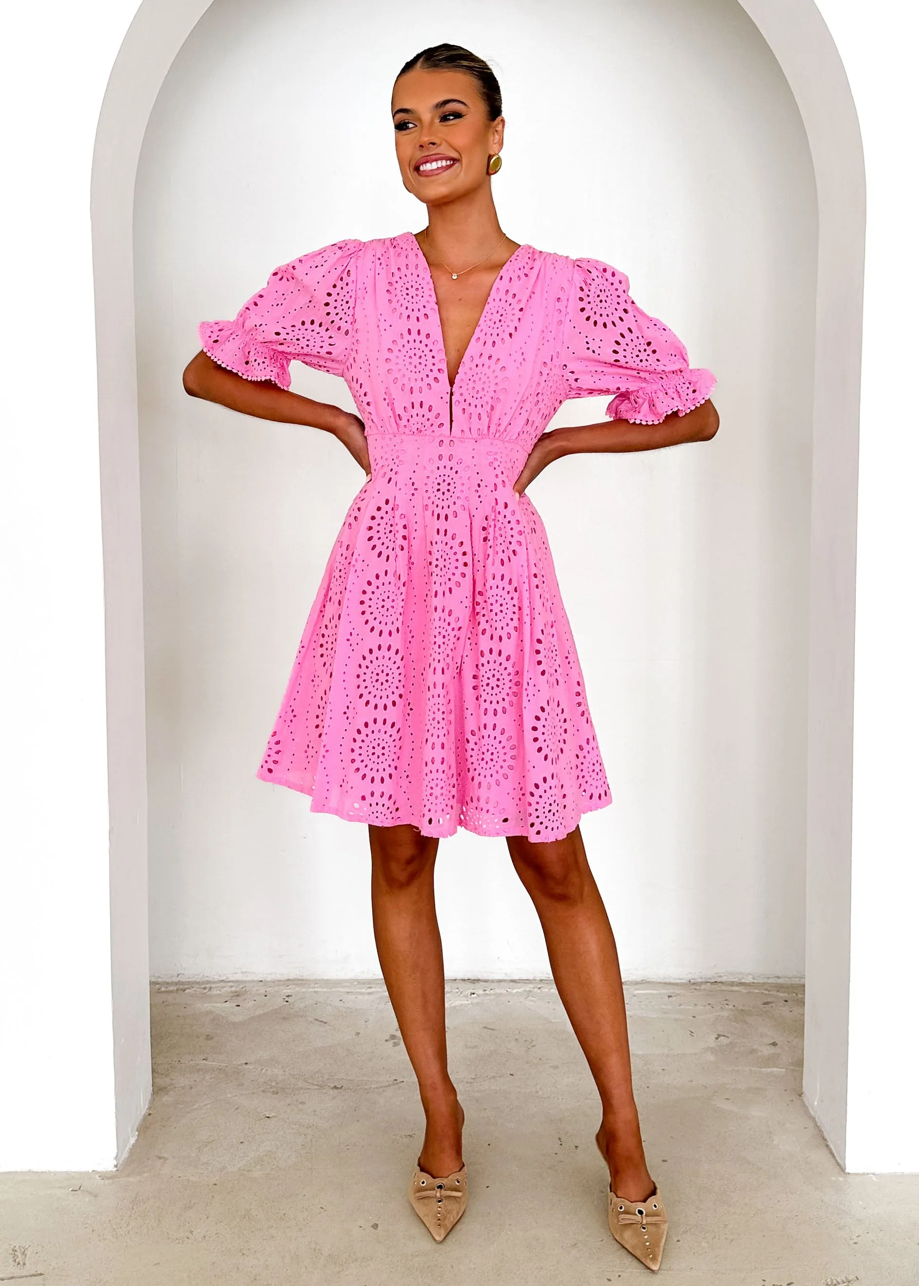 Grande Dress - Pink Anglaise sold by Gingham & Heels product image thumbnail 3