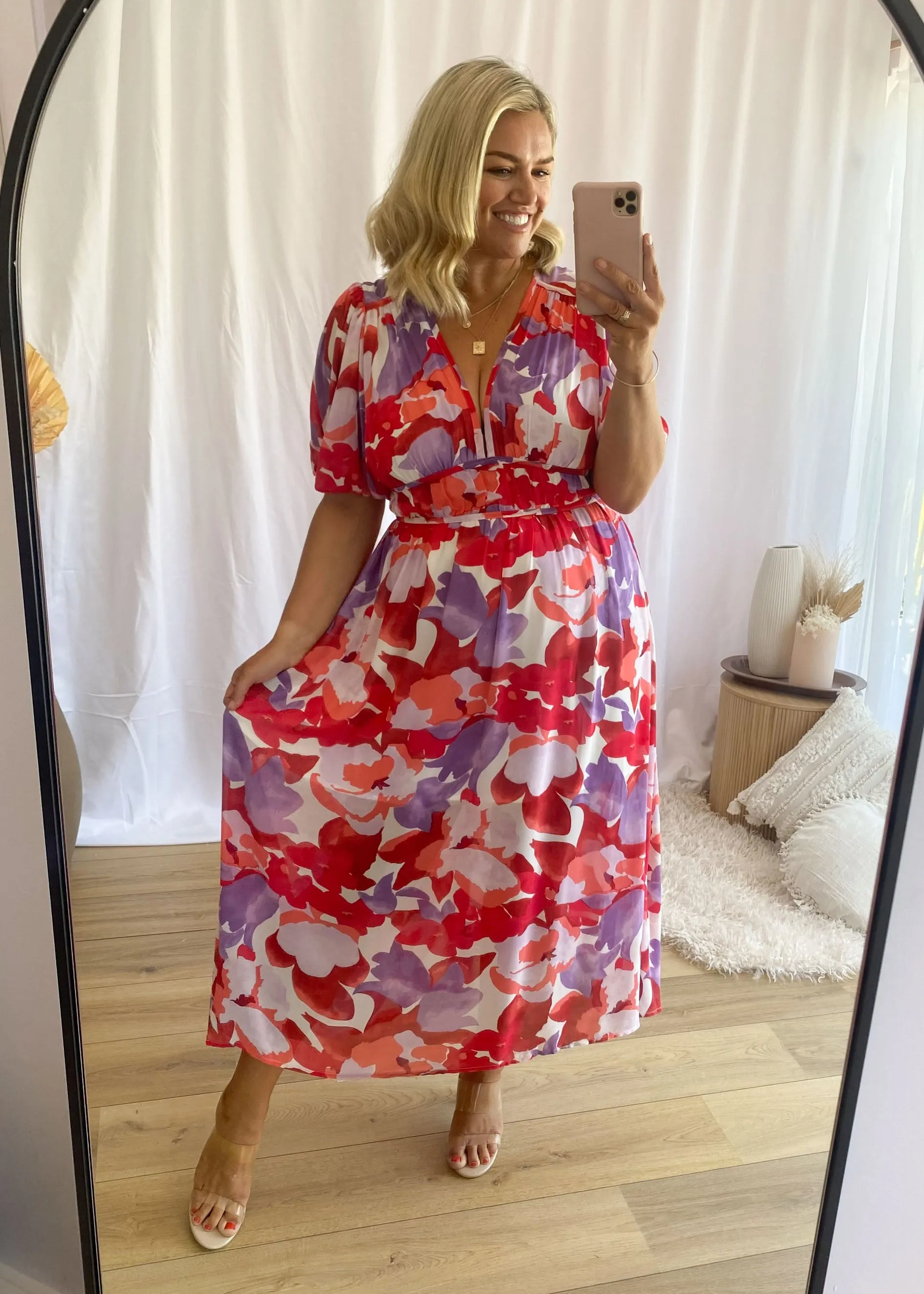 Zanette Midi Dress - Ruby Floral sold by Gingham & Heels product image thumbnail 4