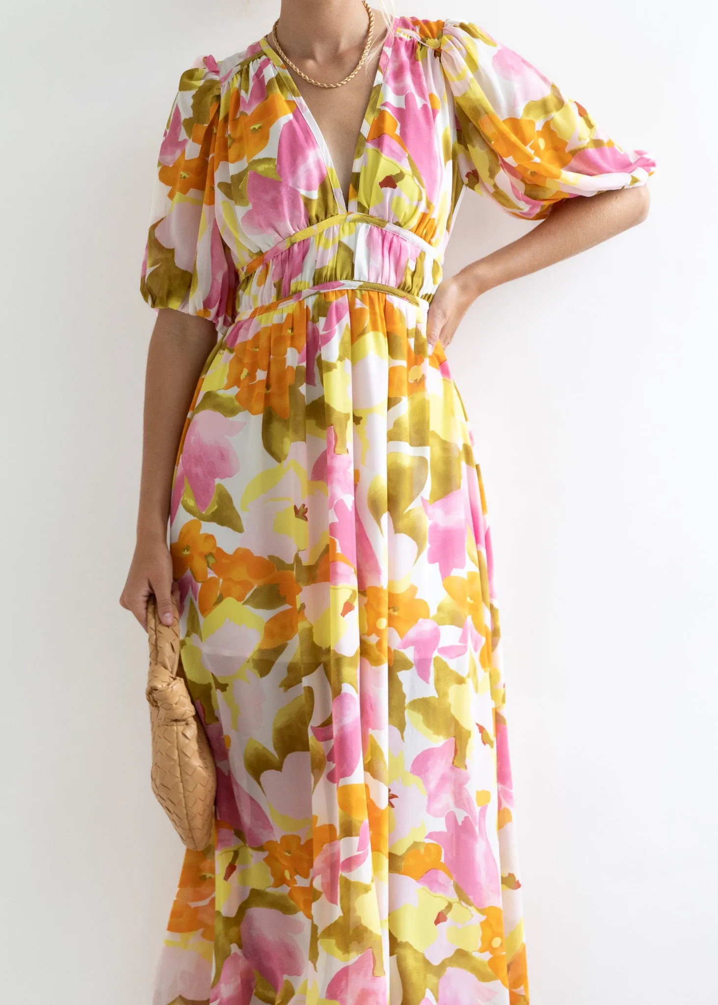 Zanette Midi Dress - Yellow Floral sold by Gingham & Heels product image thumbnail 5
