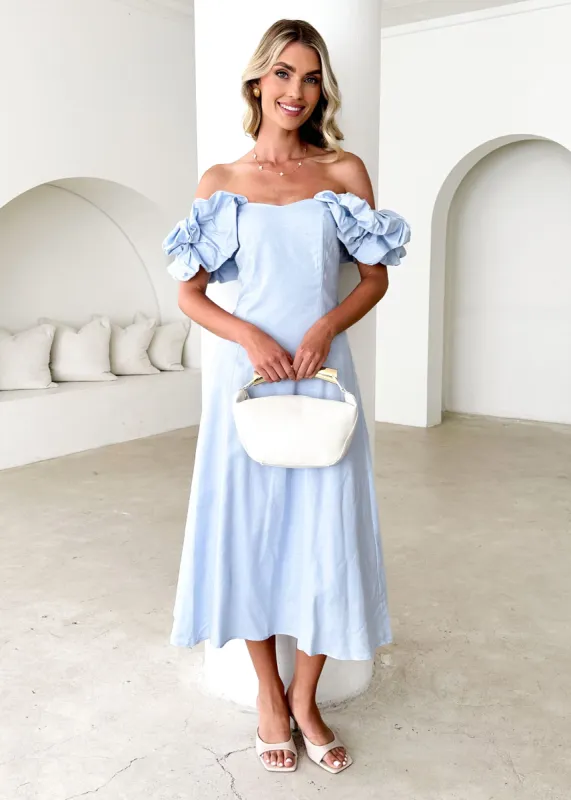 Celtic Midi Dress - Powder Blue sold by Gingham & Heels