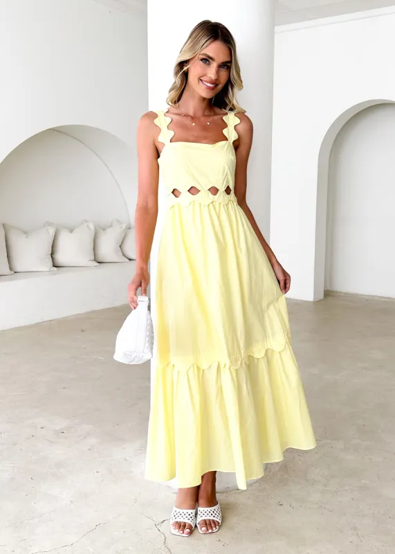 Margot Maxi Dress - Lemon sold by Gingham & Heels