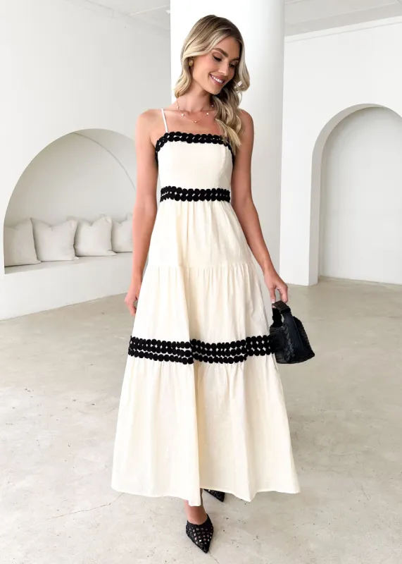 Palma Maxi Dress - Cream sold by Gingham & Heels