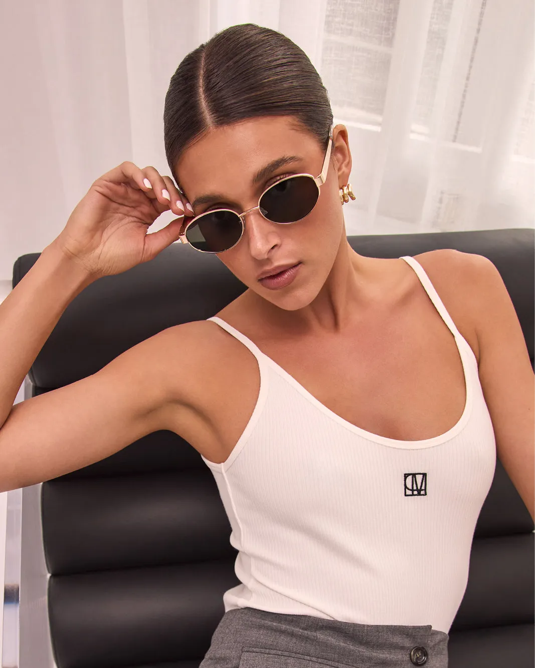 The Evangelista Sunglasses - Gold - Green sold by Gingham & Heels