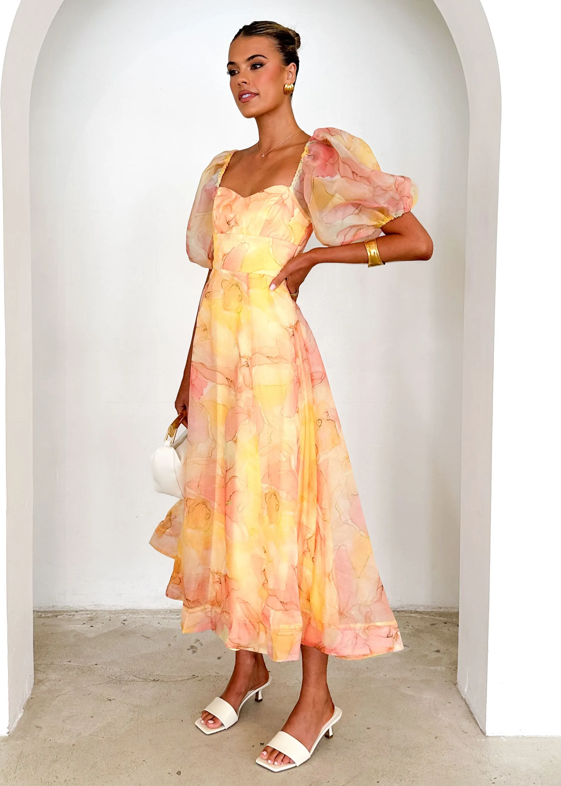 Paradisio Maxi Dress - Lemon Watercolour sold by Gingham & Heels product image thumbnail 5