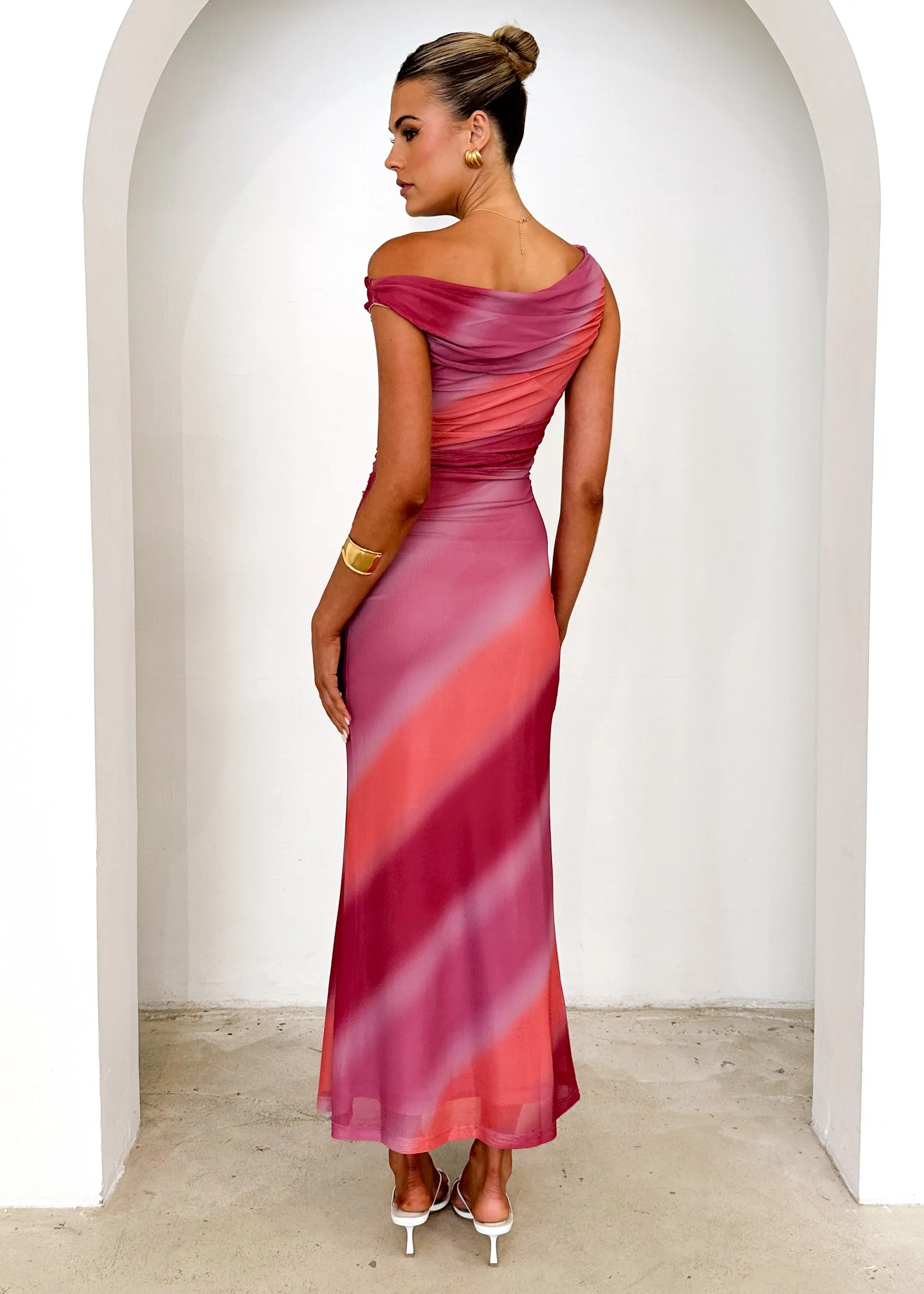 Olly Mesh Midi Dress - Rose Tie Dye sold by Gingham & Heels product image thumbnail 5