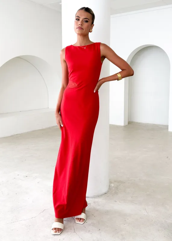 Lenon Maxi Dress - Red sold by Gingham & Heels