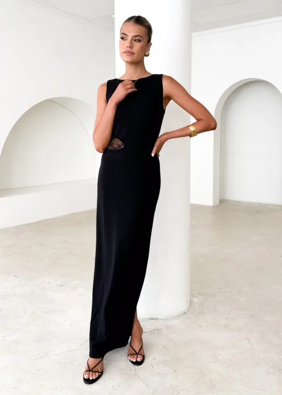 Lenon Maxi Dress - Black sold by Gingham & Heels
