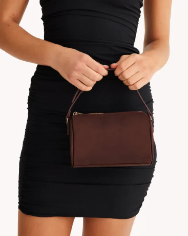 Donna Handle Bag - Espresso Satin made by Billini