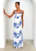 Mackenzie Maxi Dress - Blue Flowers sold by Gingham & Heels
