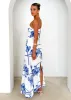 Mackenzie Maxi Dress - Blue Flowers sold by Gingham & Heels