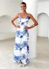 Mackenzie Maxi Dress - Blue Flowers sold by Gingham & Heels
