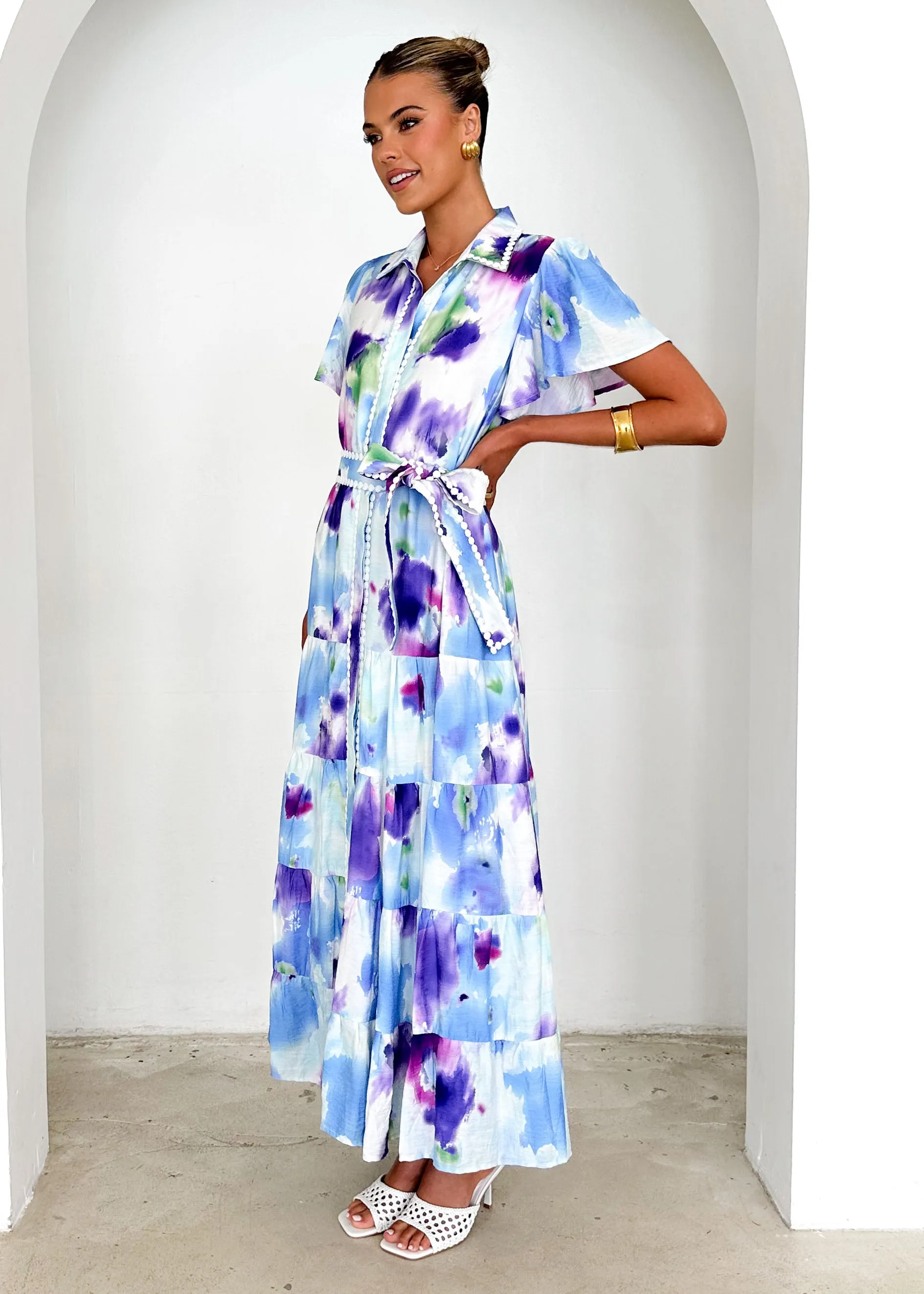 Leondra Maxi Dress - Blue Watercolour sold by Gingham & Heels product image thumbnail 5