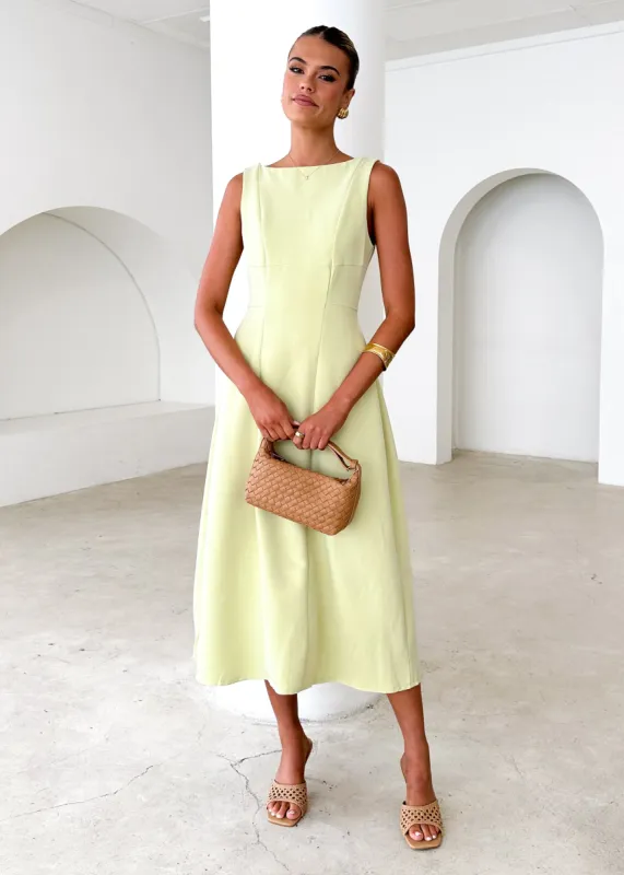 Beckham Midi Dress - Lime sold by Gingham & Heels